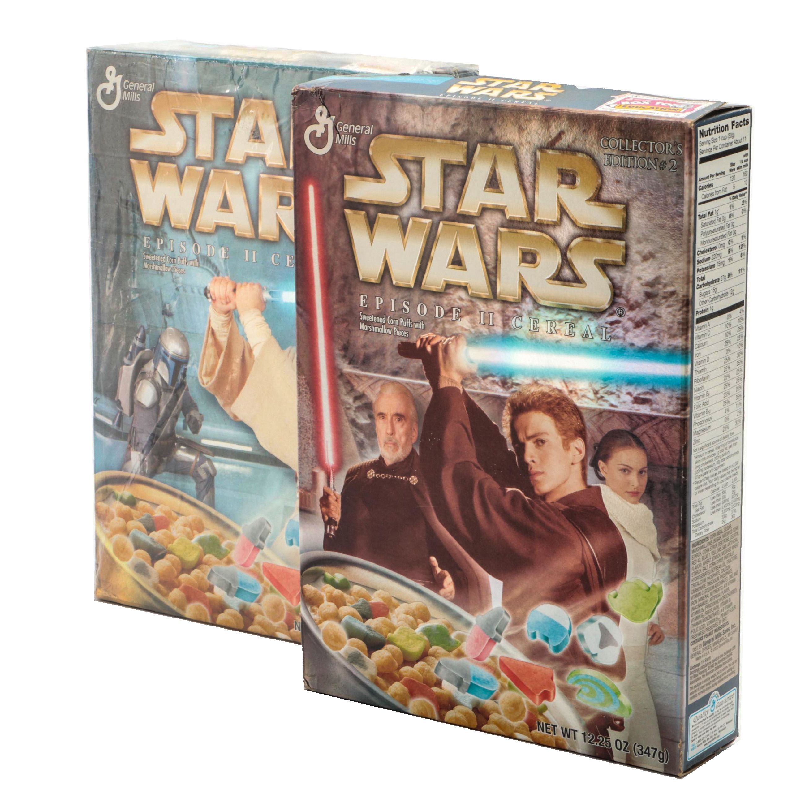 Star Wars Episode II Collector's Edition Sealed Cereal Boxes