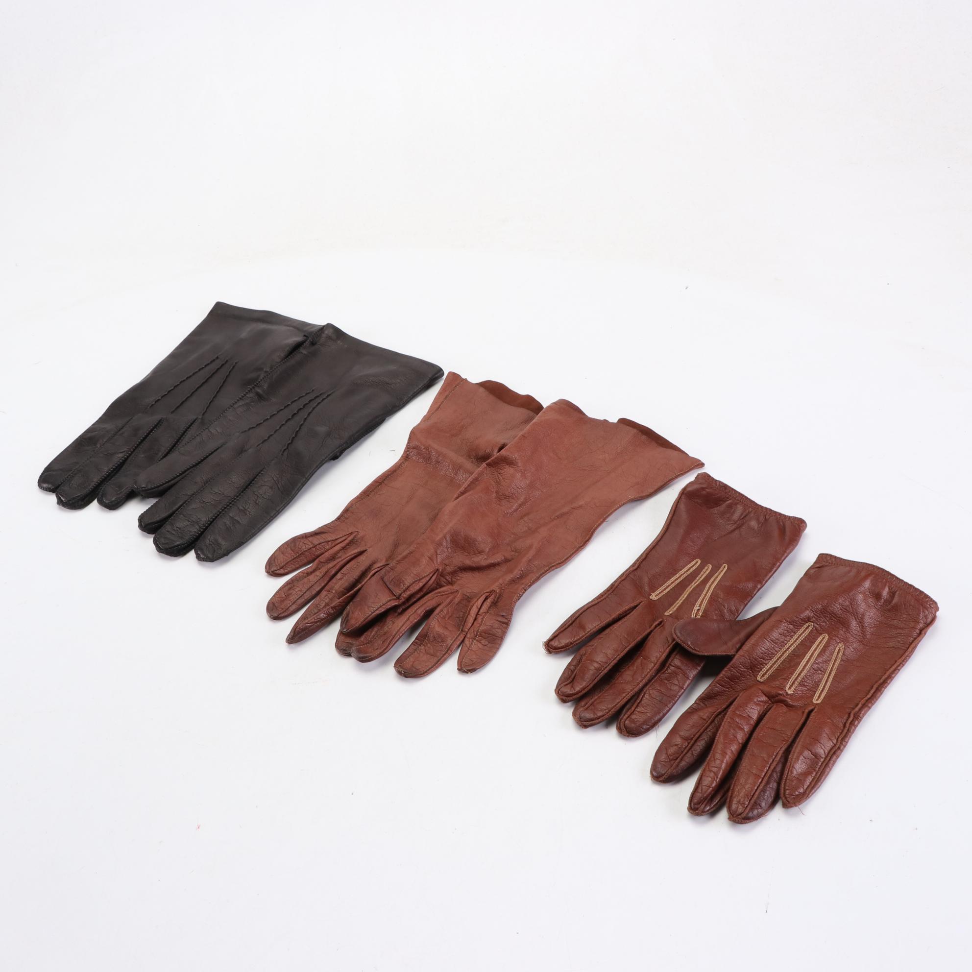 Men's and Women's Leather Gloves Including Halston, Mark Cross, and More