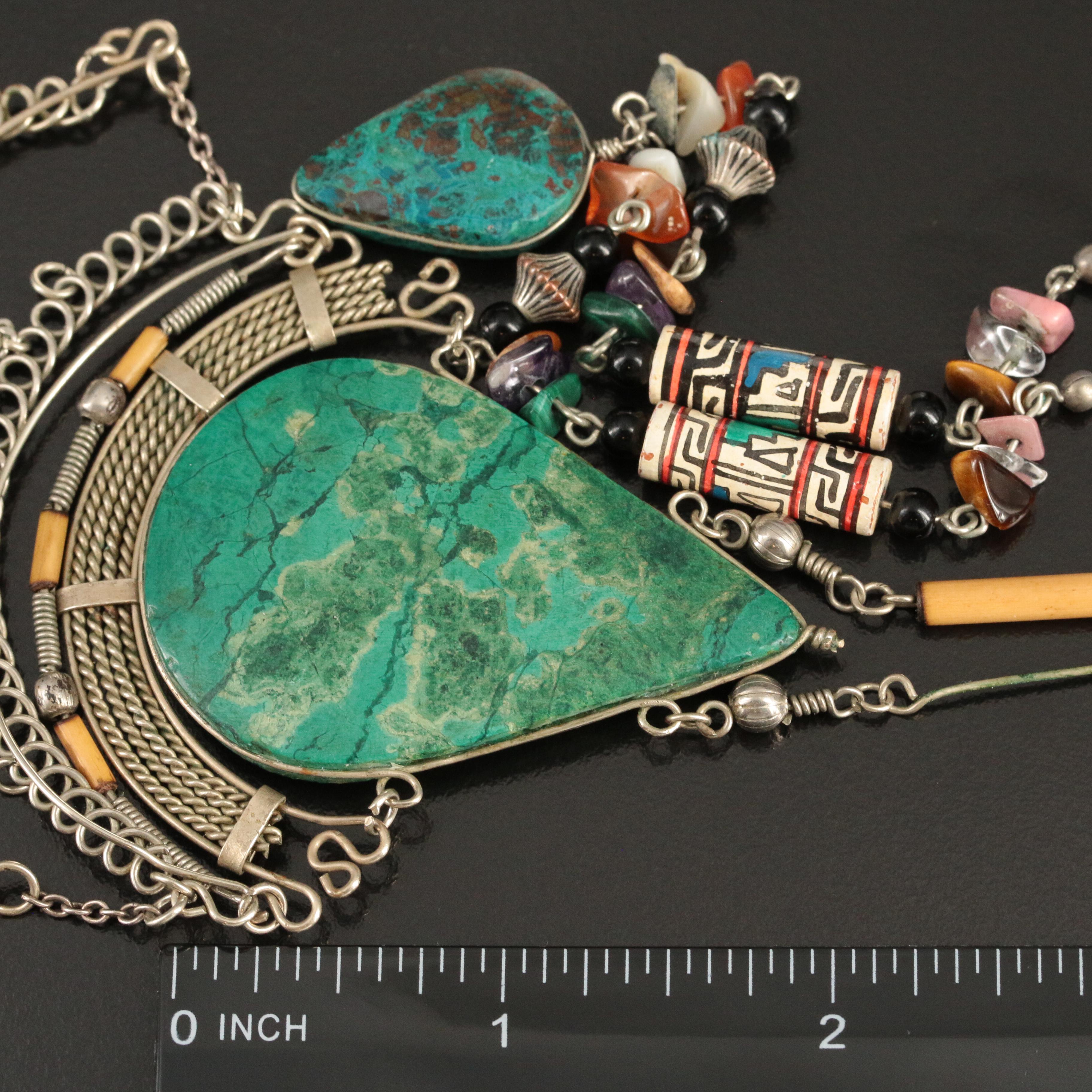 Southwestern Style Necklaces with Chrysocolla