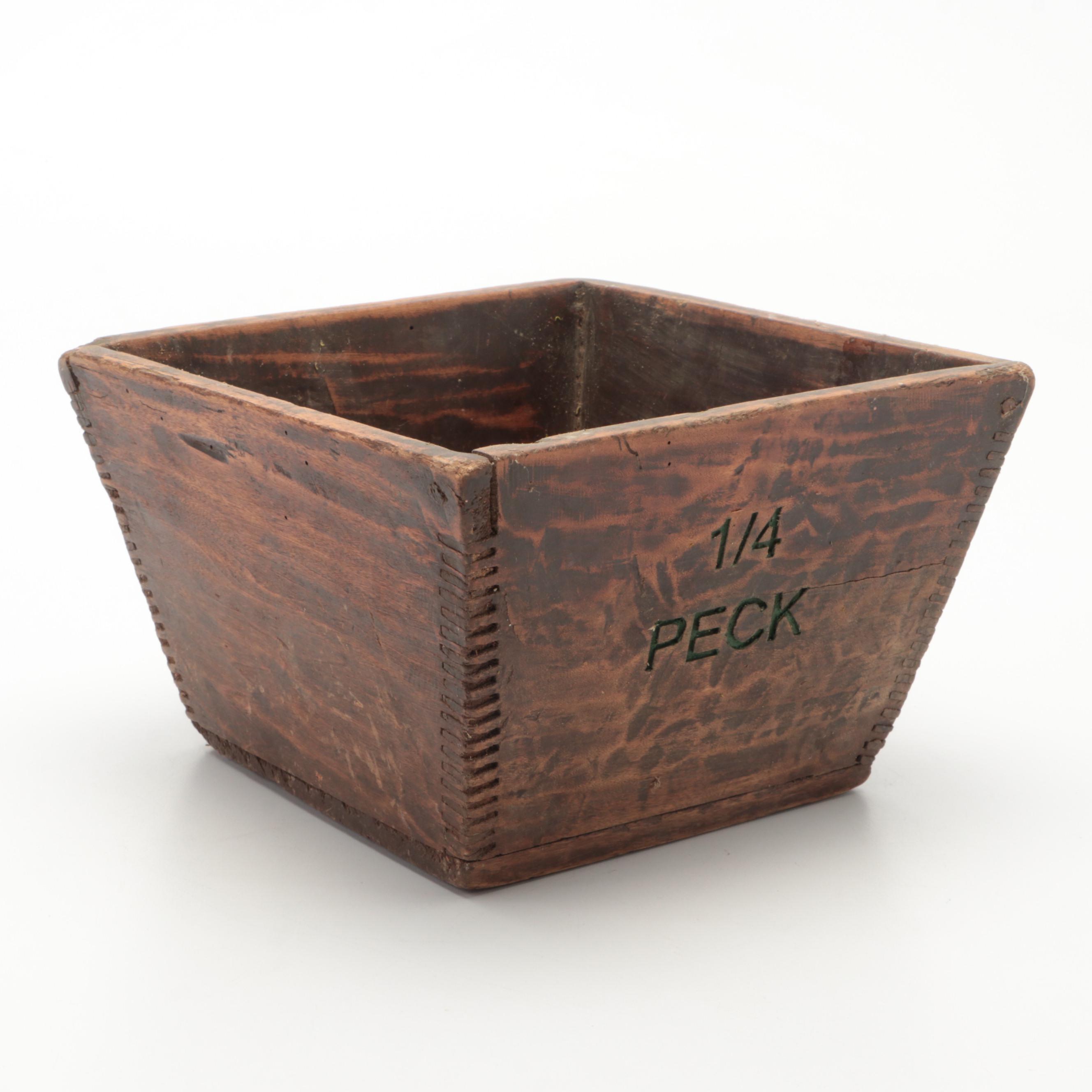 Handmade 1/4 Peck Measure With Wooden Altar Stand