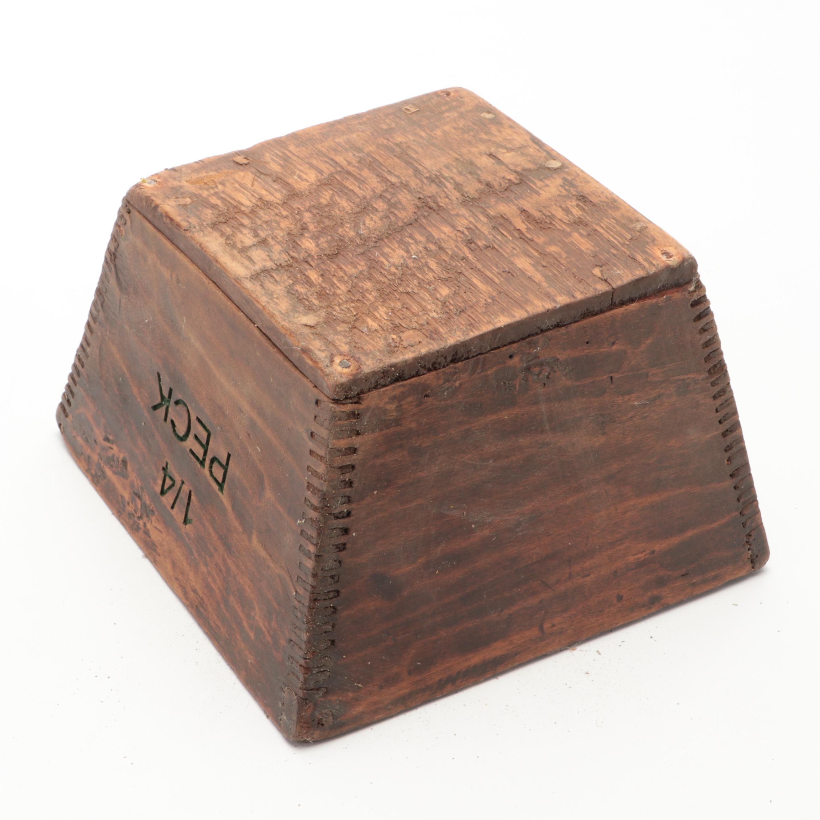 Handmade 1/4 Peck Measure With Wooden Altar Stand