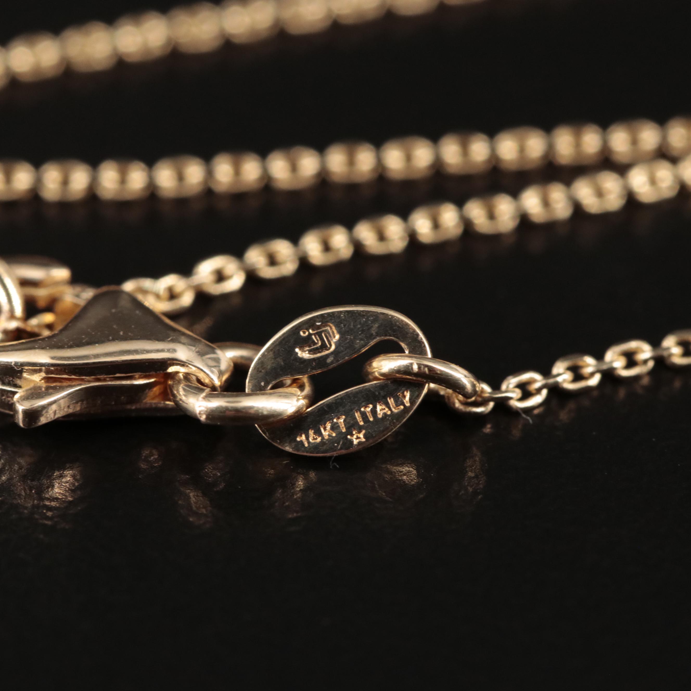 14K Y Necklace with Drop Accents