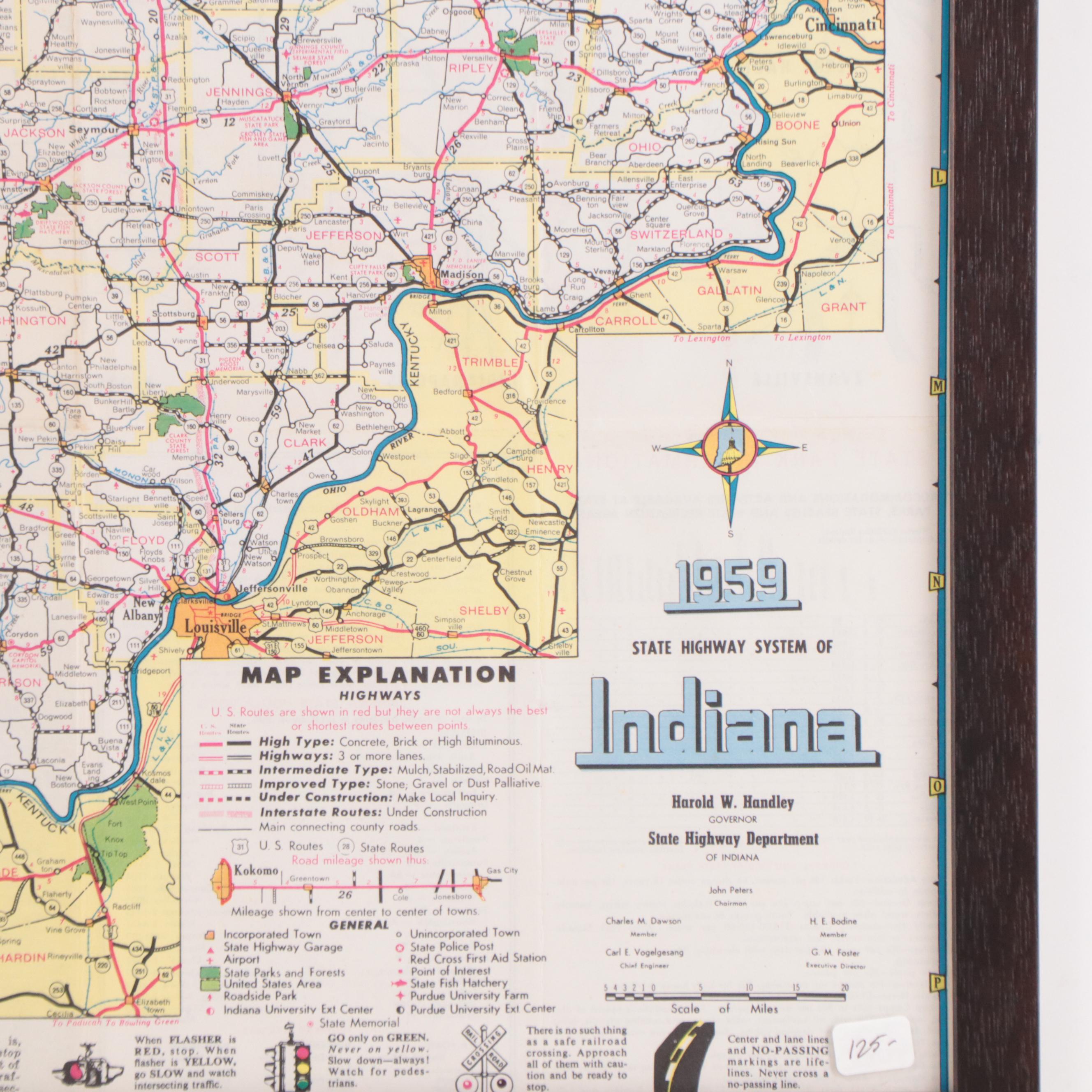 State Highway Map of Indiana, 1959