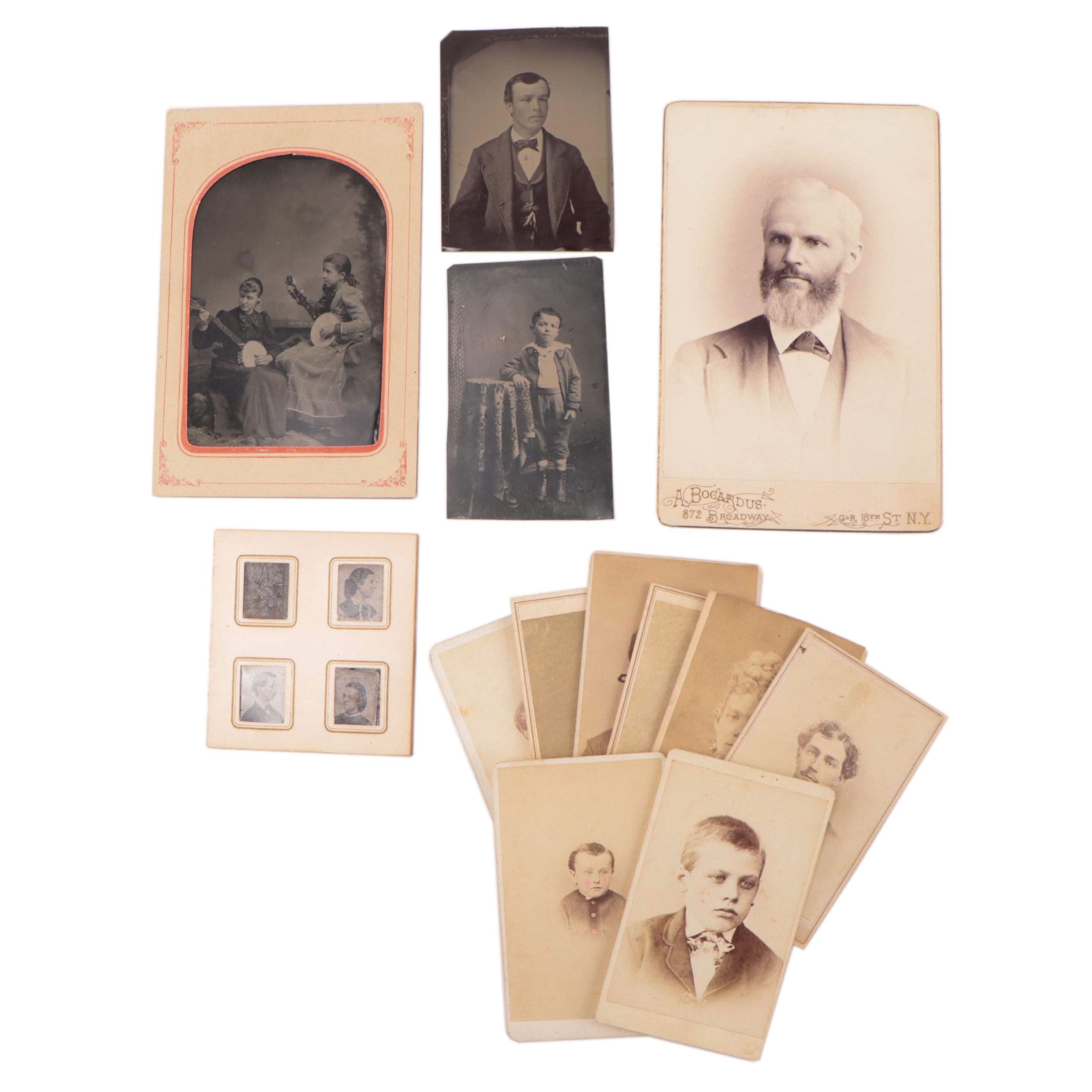 Cabinet Card and Tintype Photographic Portraits, Late 19th Century