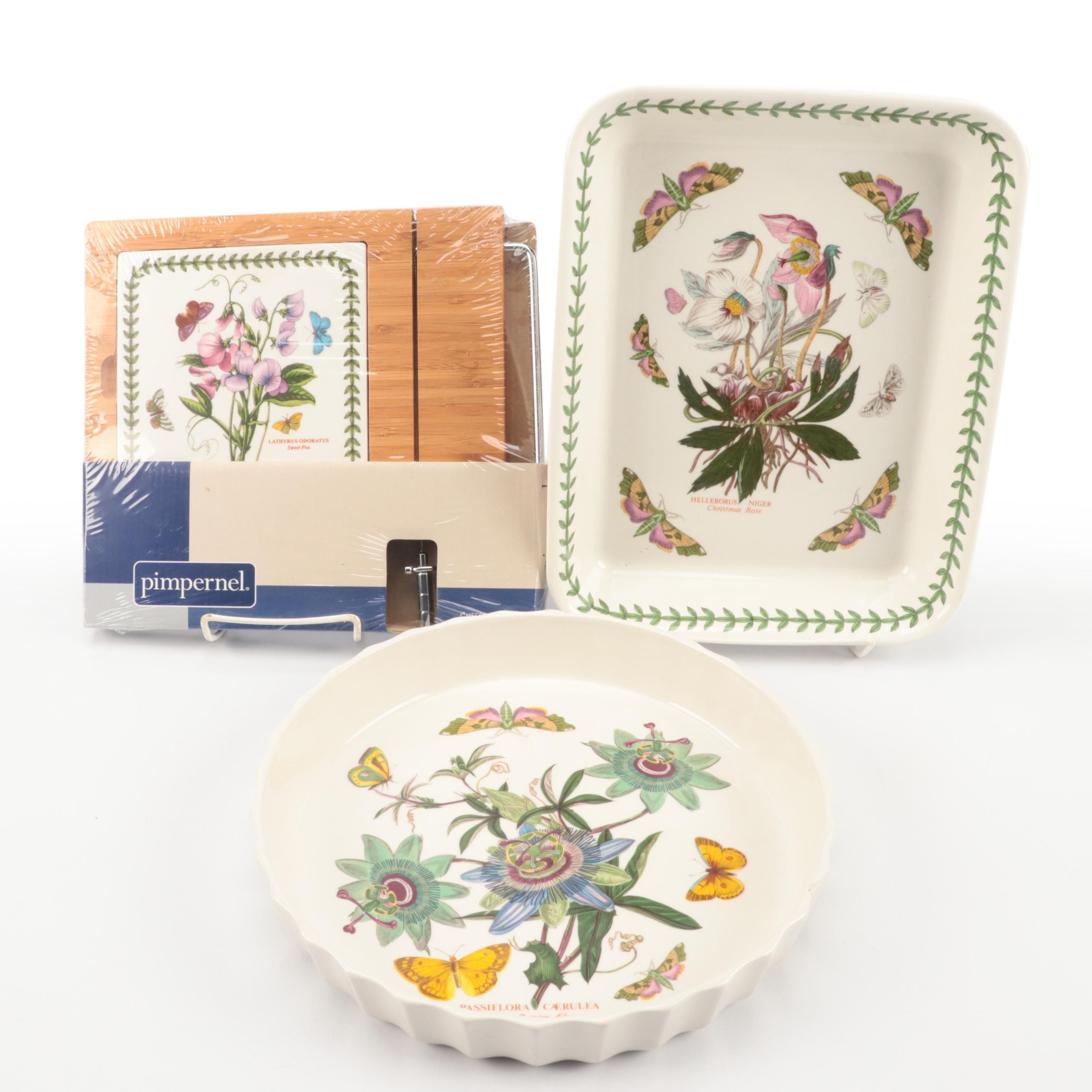 Portmeirion Baking Dishes with Pimpernel Cheese Board with Cutter