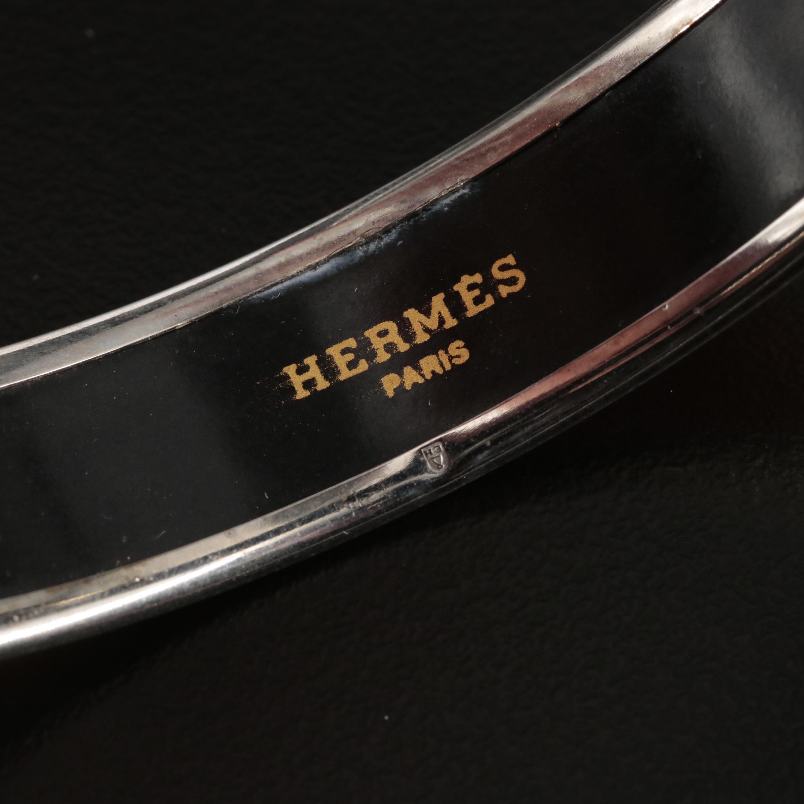 Hermès Moon and Stars Narrow Enamel Bangle