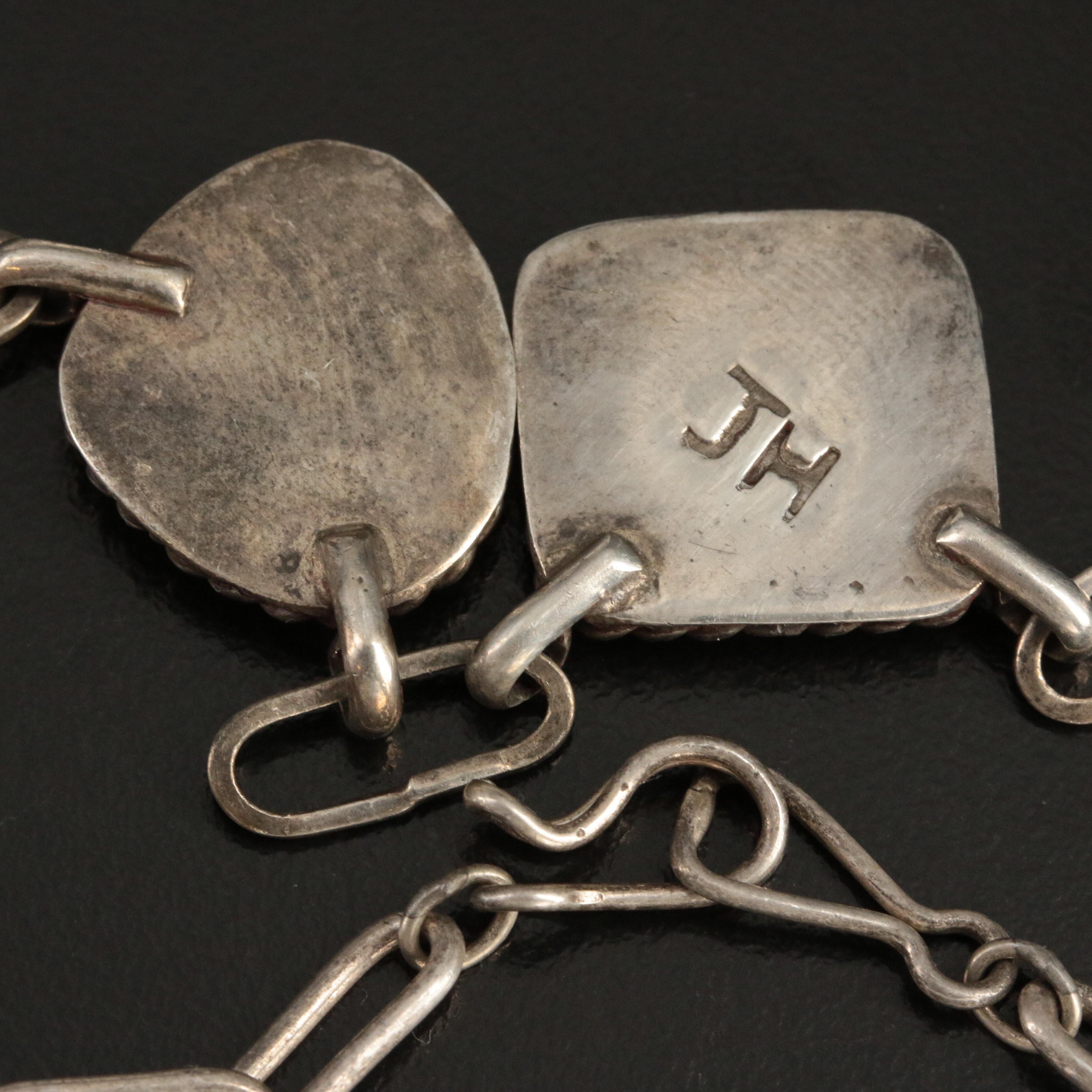 Native American James Harrison, Navajo Diné Sterling and Turquoise Necklace