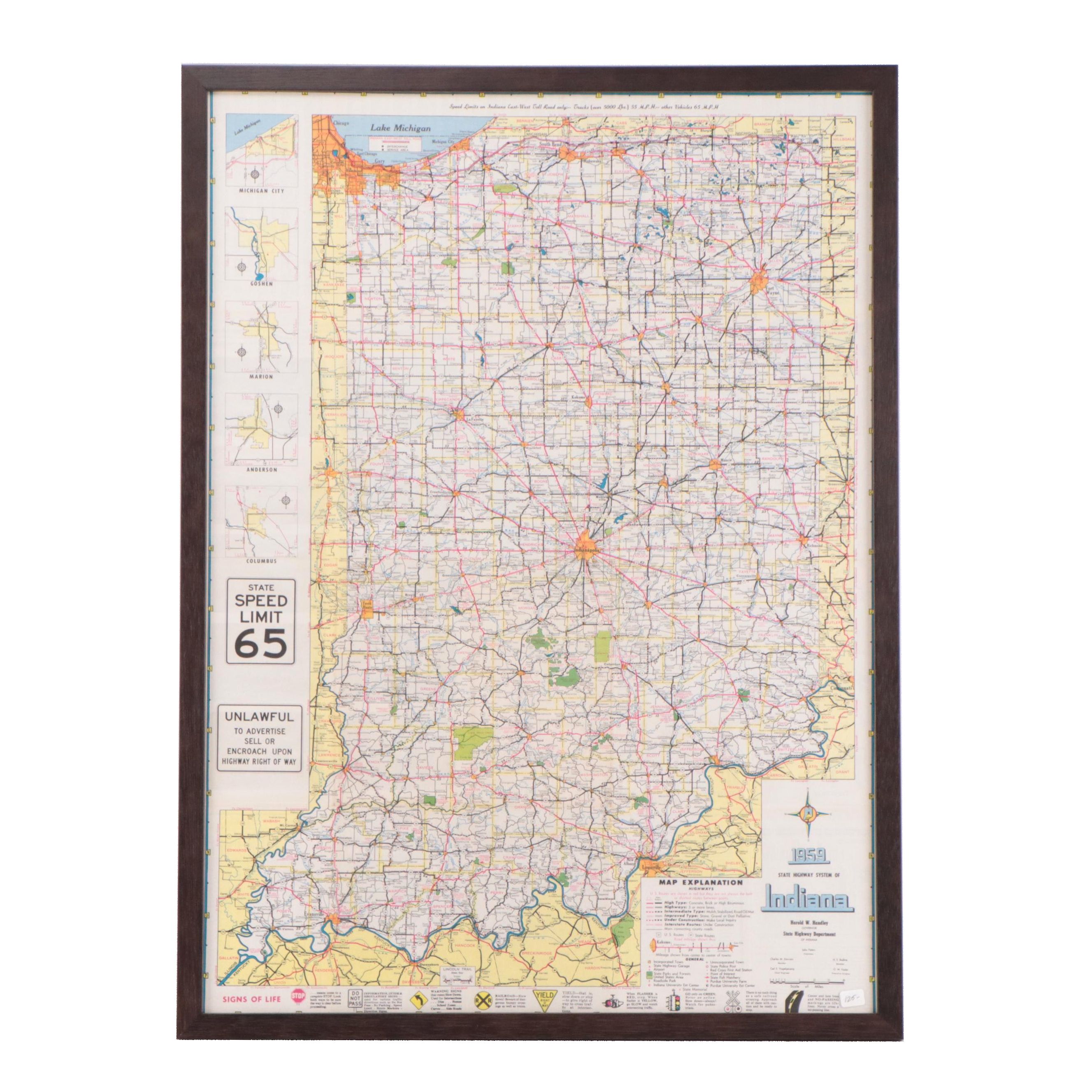 State Highway Map of Indiana, 1959