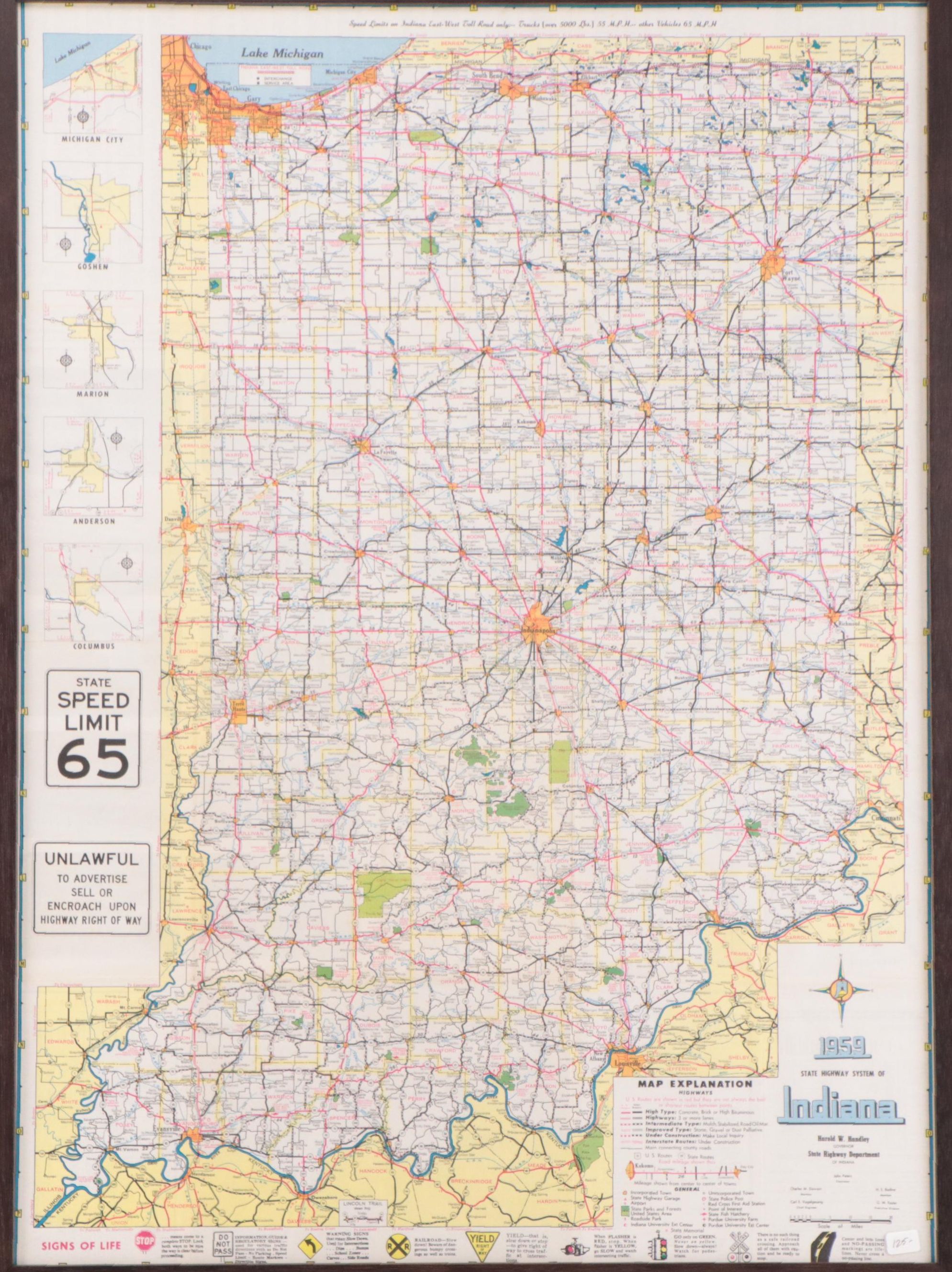 State Highway Map of Indiana, 1959