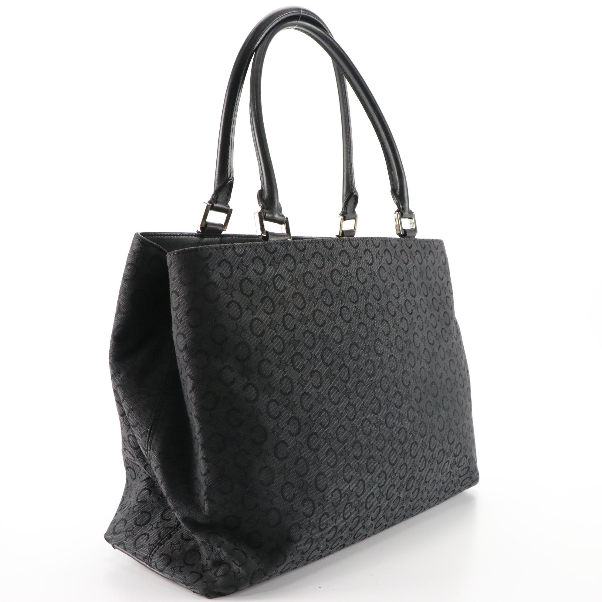 Celine Tote Bag in C Triomphe Canvas with Leather Trim