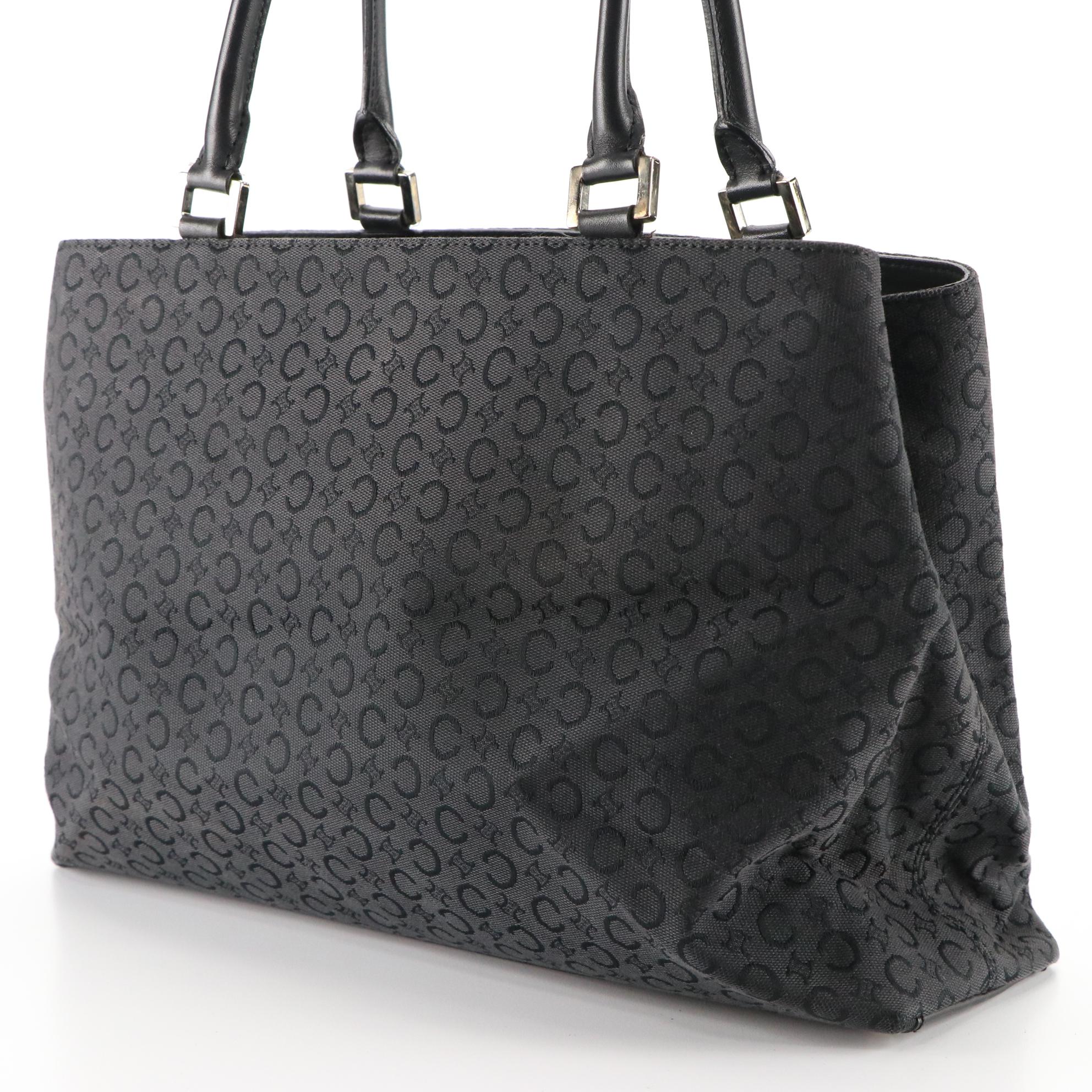 Celine Tote Bag in C Triomphe Canvas with Leather Trim