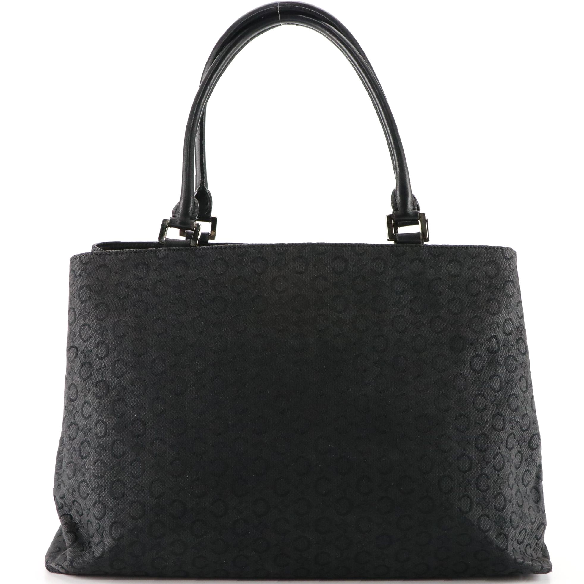 Celine Tote Bag in C Triomphe Canvas with Leather Trim