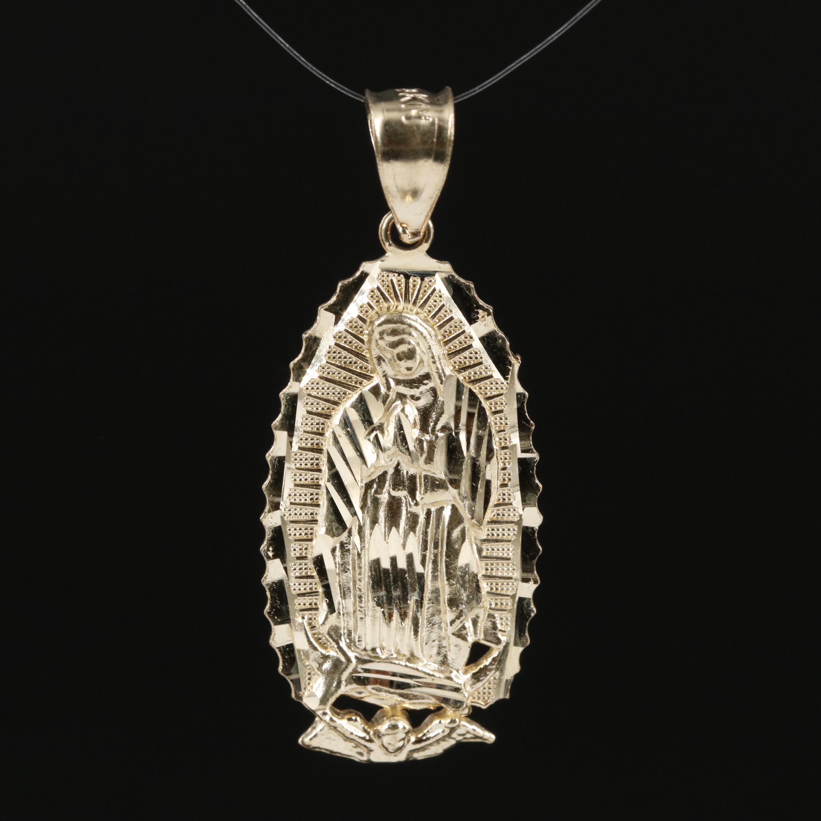 10K Mother Mary Pendant