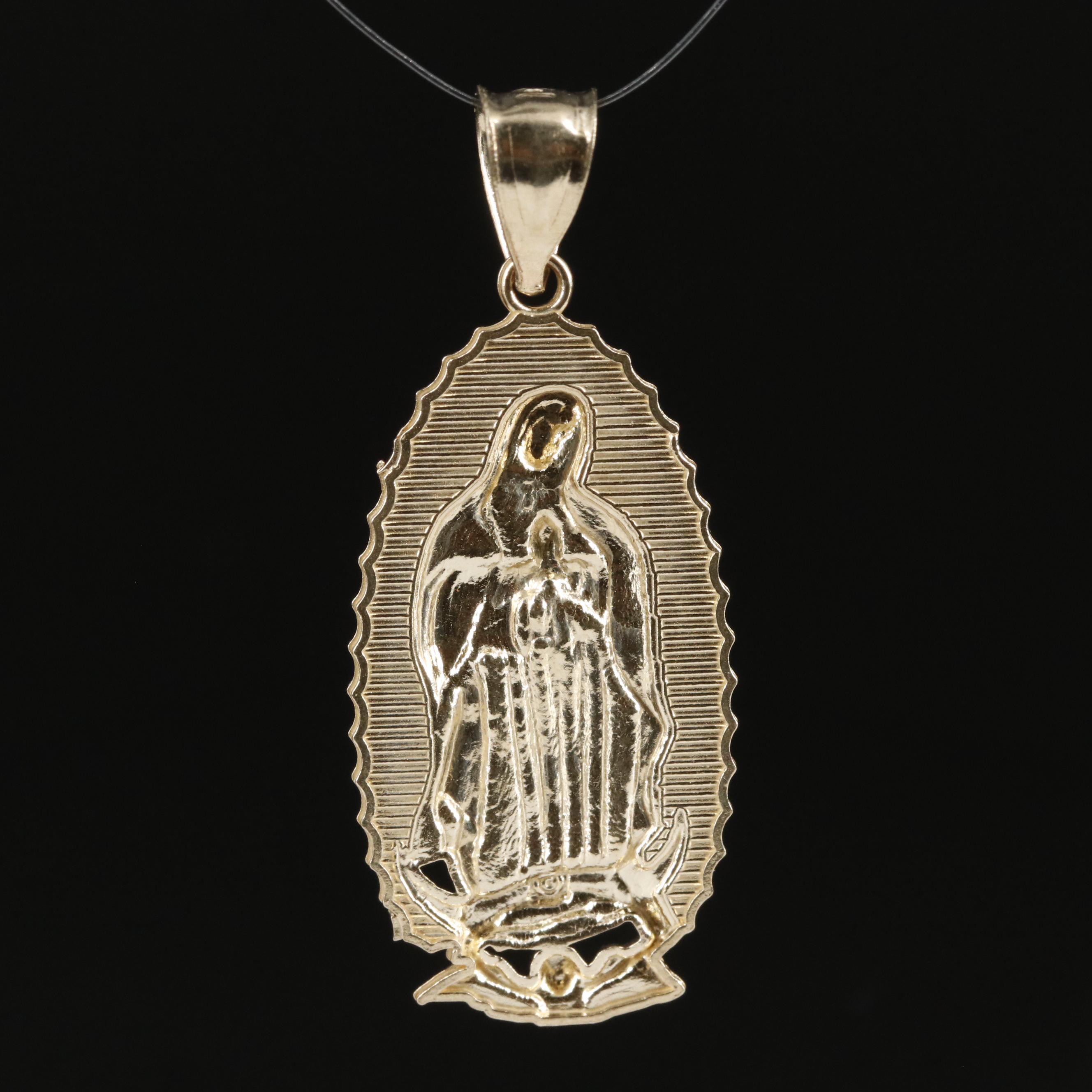 10K Mother Mary Pendant