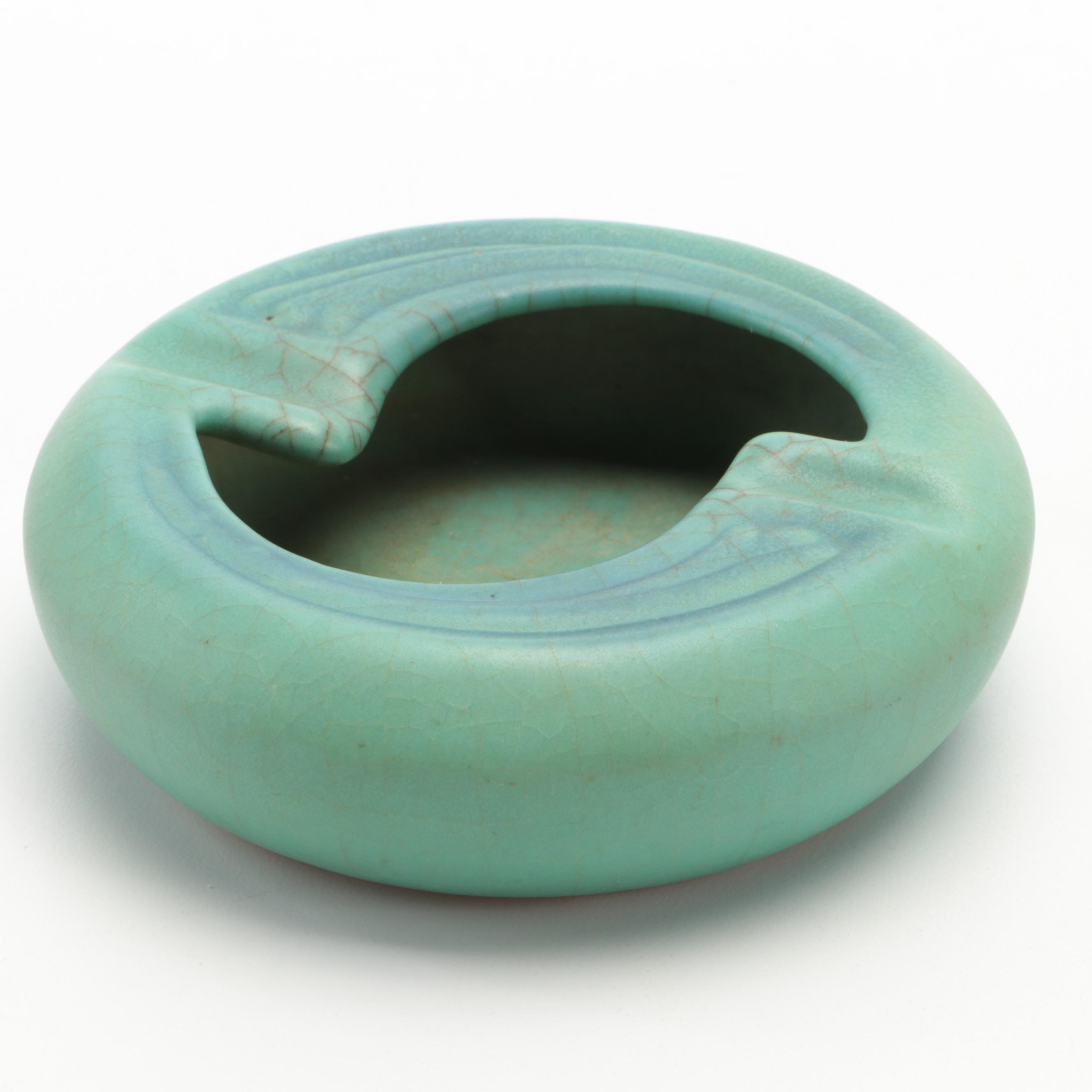 Van Briggle Pottery Ashtray and Scalloped Bowl, Mid to Late 20th Century