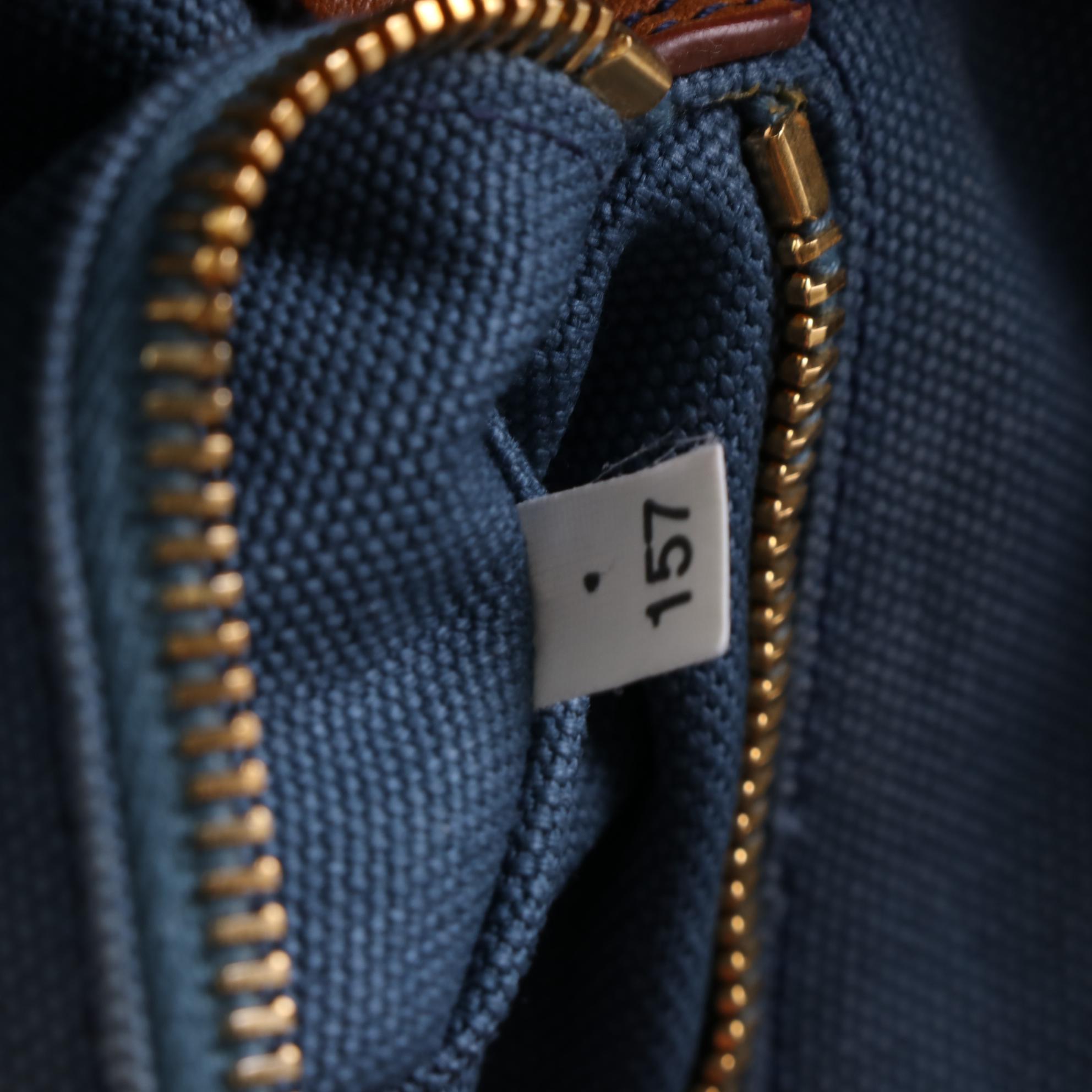 Prada Canapa Shopping Tote in Distressed Denim Tweed Print Canvas