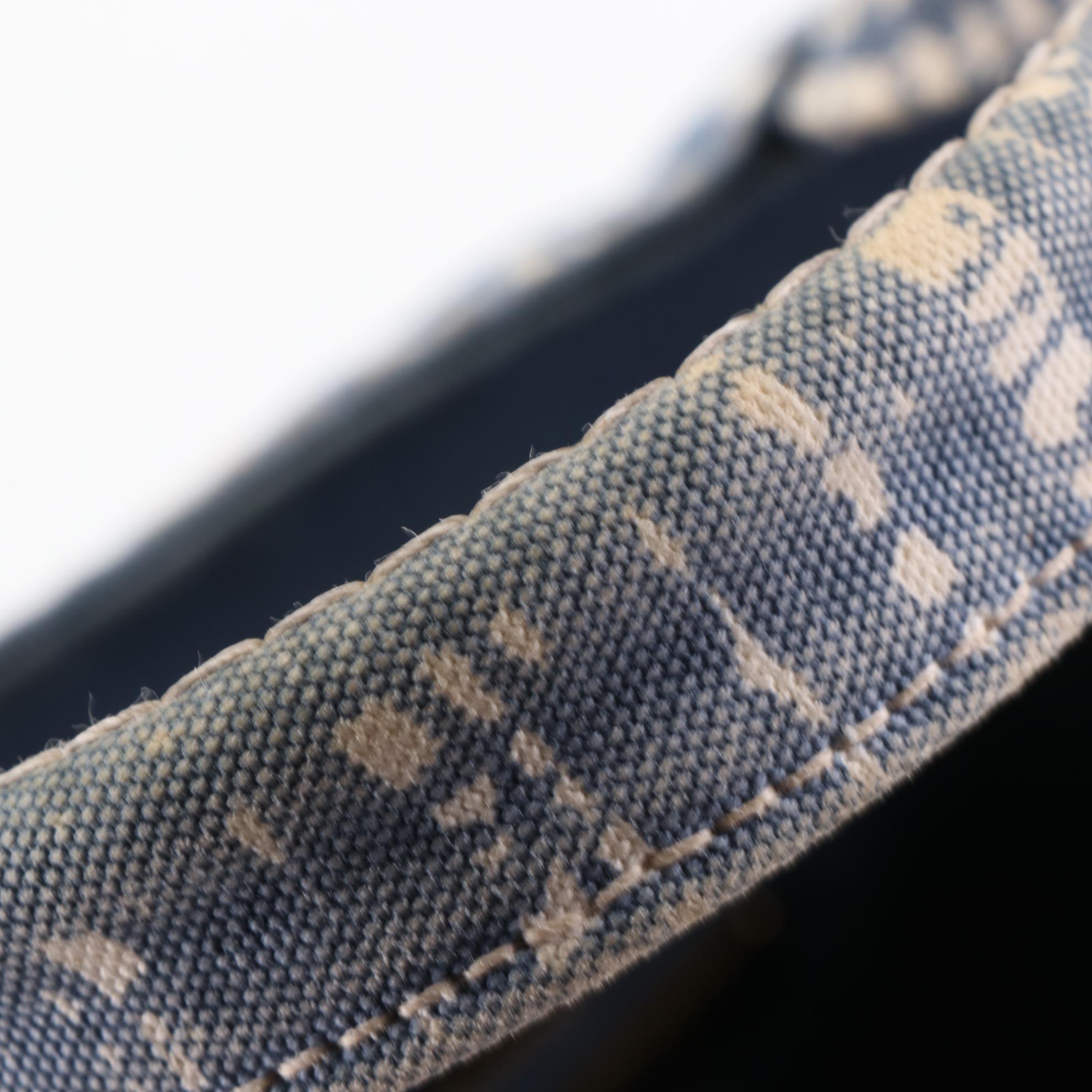 Prada Canapa Shopping Tote in Distressed Denim Tweed Print Canvas