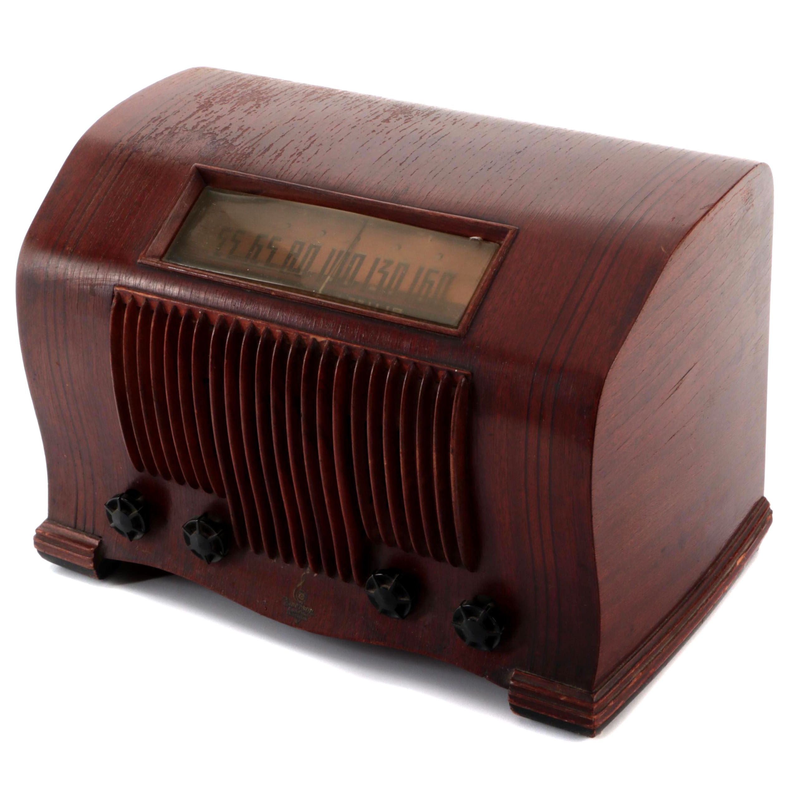 Emerson Radio and Phonograph Corp. Waterfall Style Wood Shortwave Radio