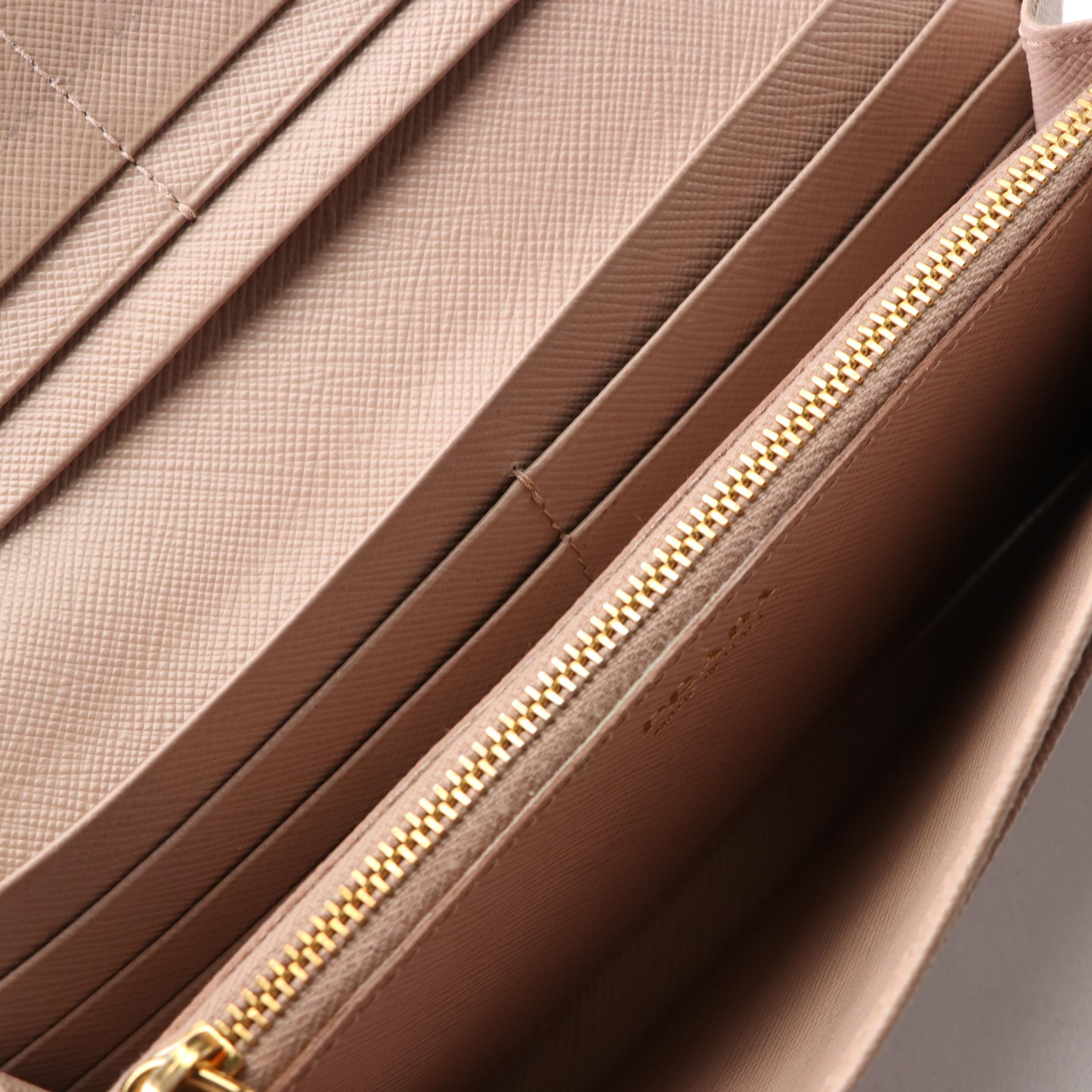 Prada Bow Continental Wallet 1MH132 in Saffiano Leather with Box