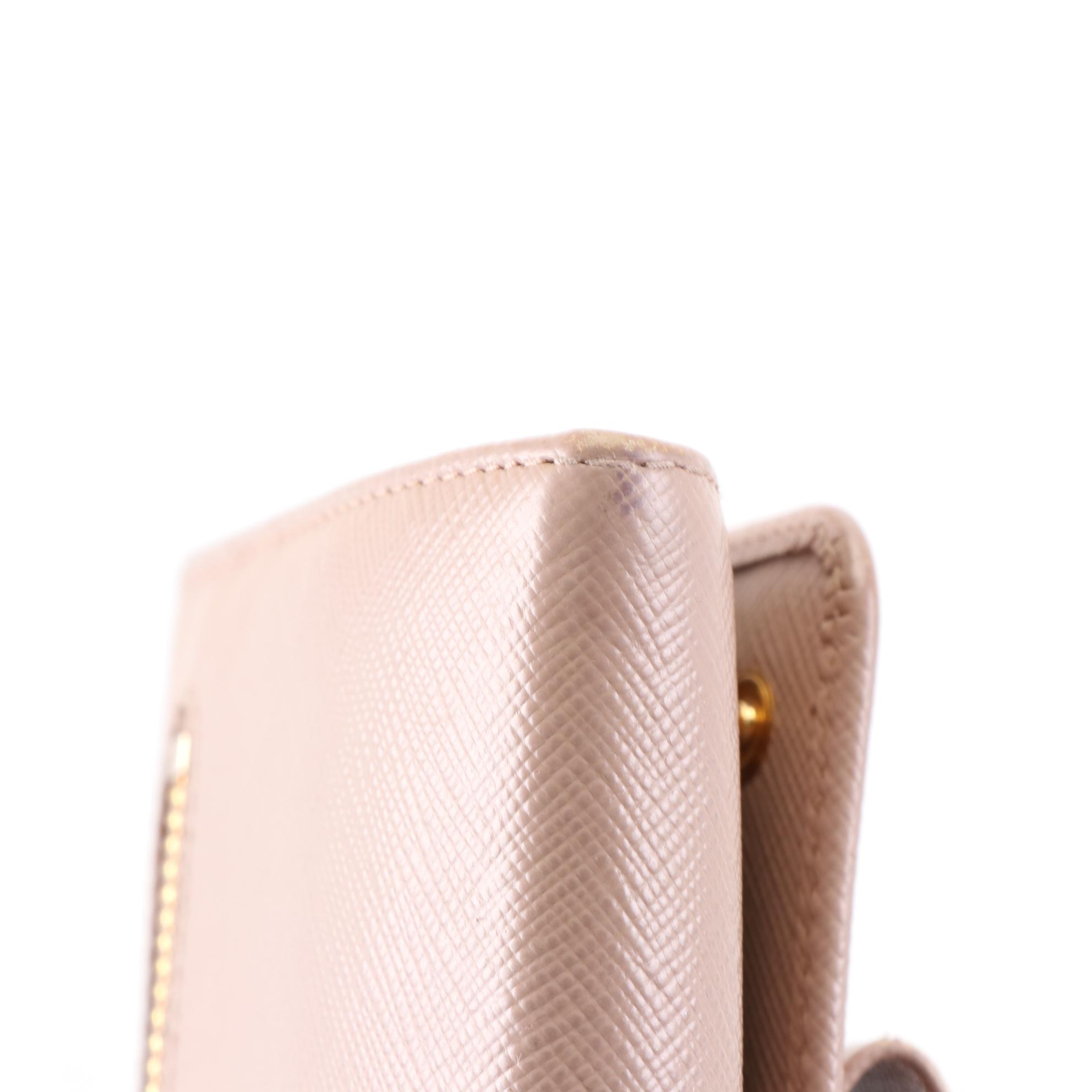 Prada Bow Continental Wallet 1MH132 in Saffiano Leather with Box