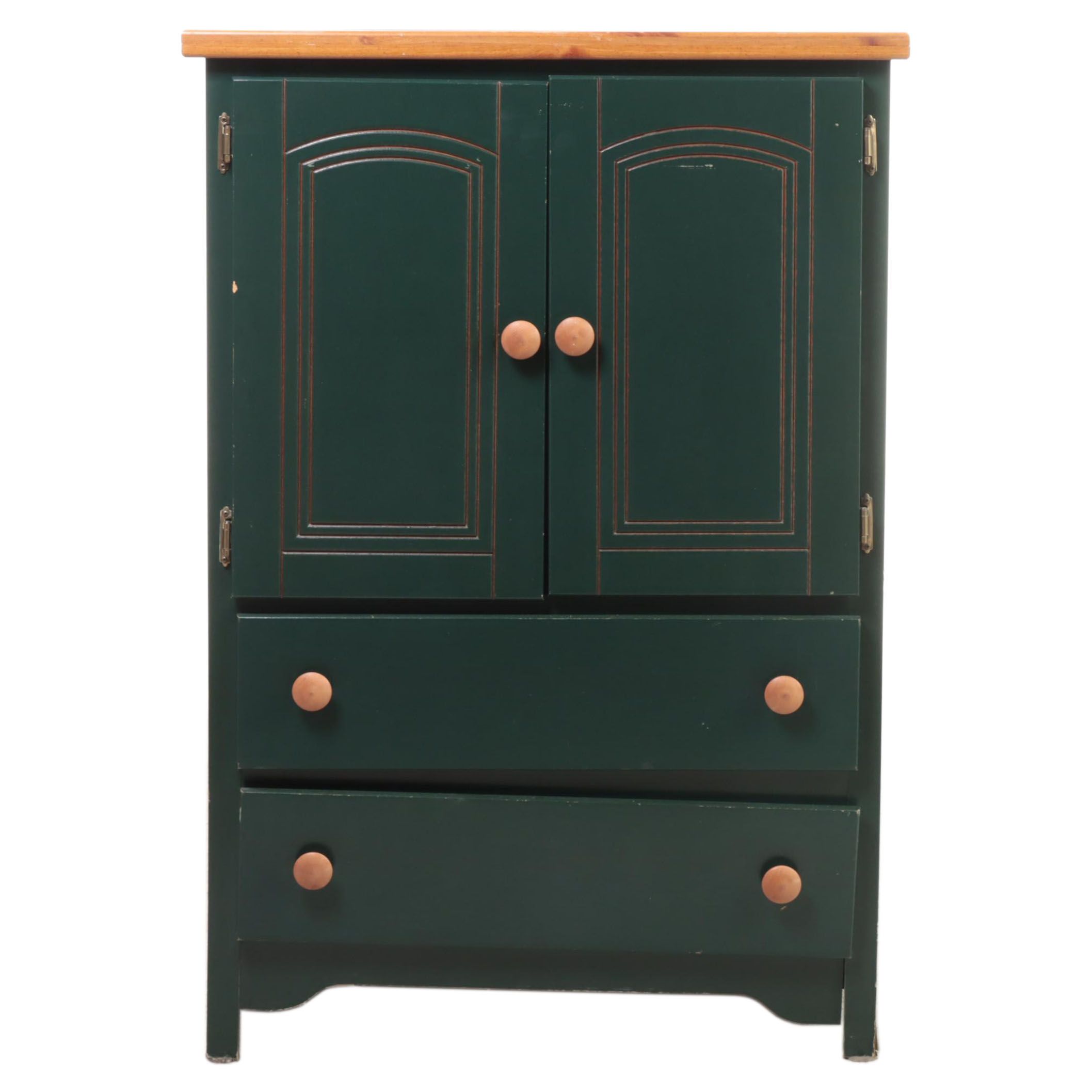 Standard Furniture "Sheraton Hill" Green-Painted Chest with Doors