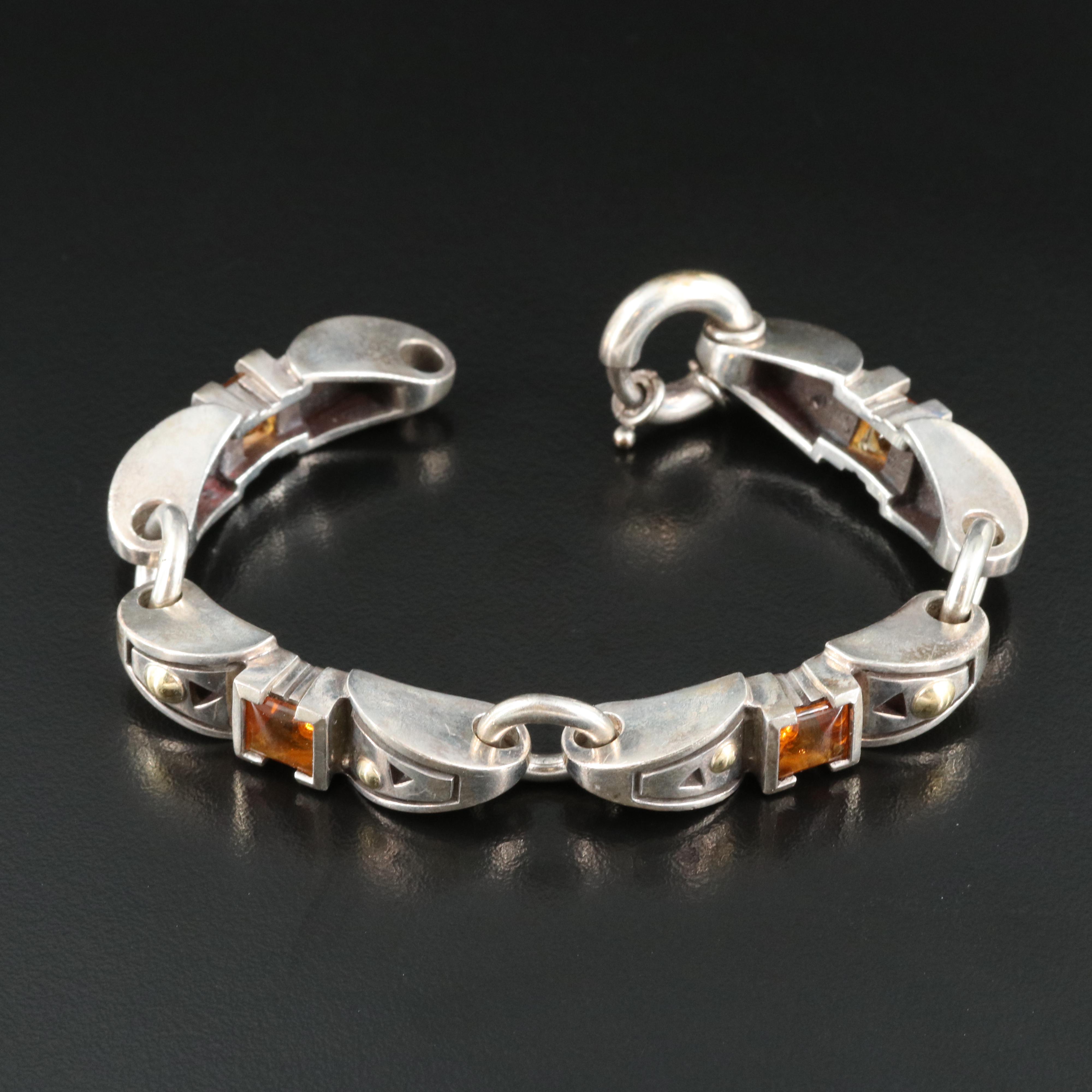 Sterling Citrine Bracelet with 18K Accents