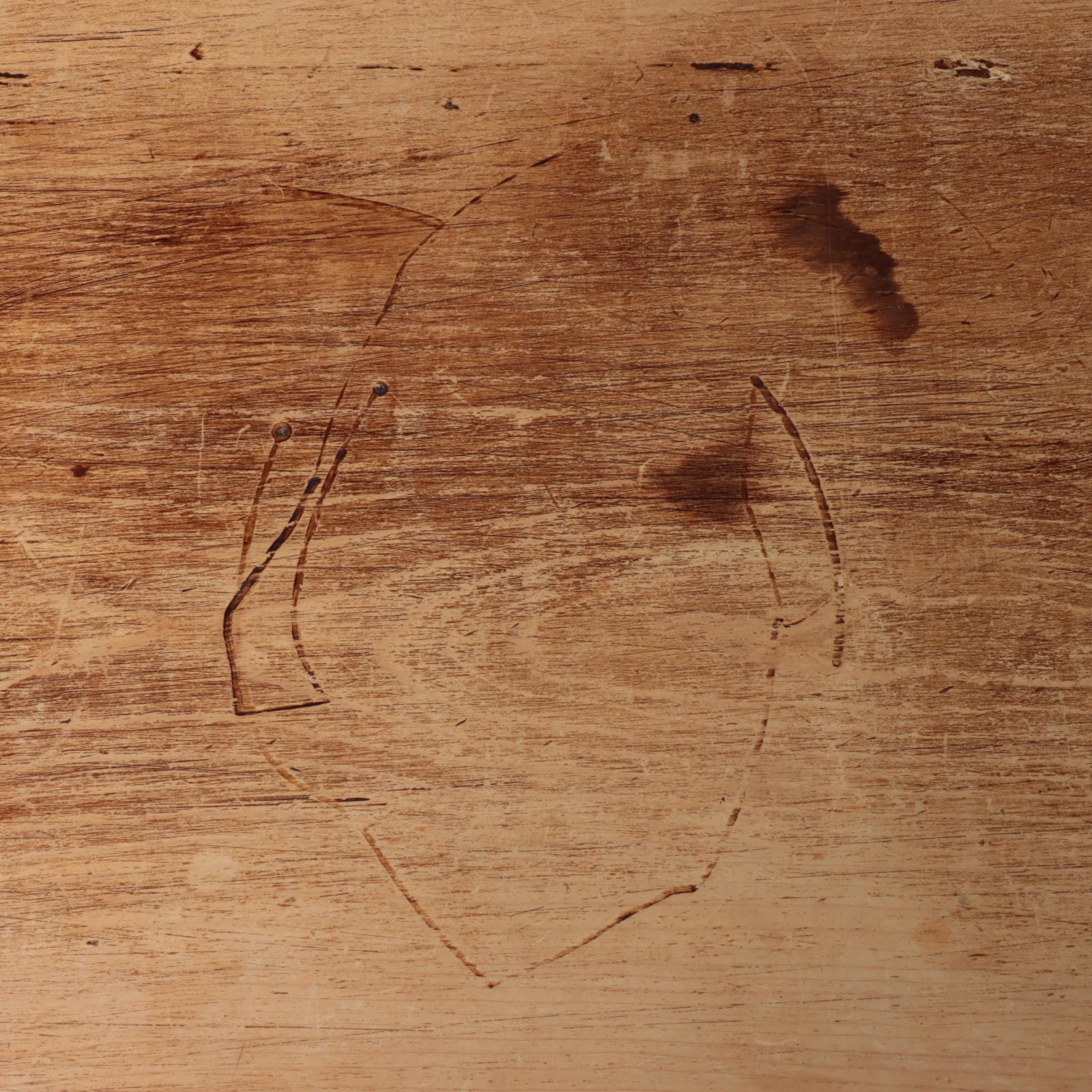 English Pine End Table with Narrow Drawer
