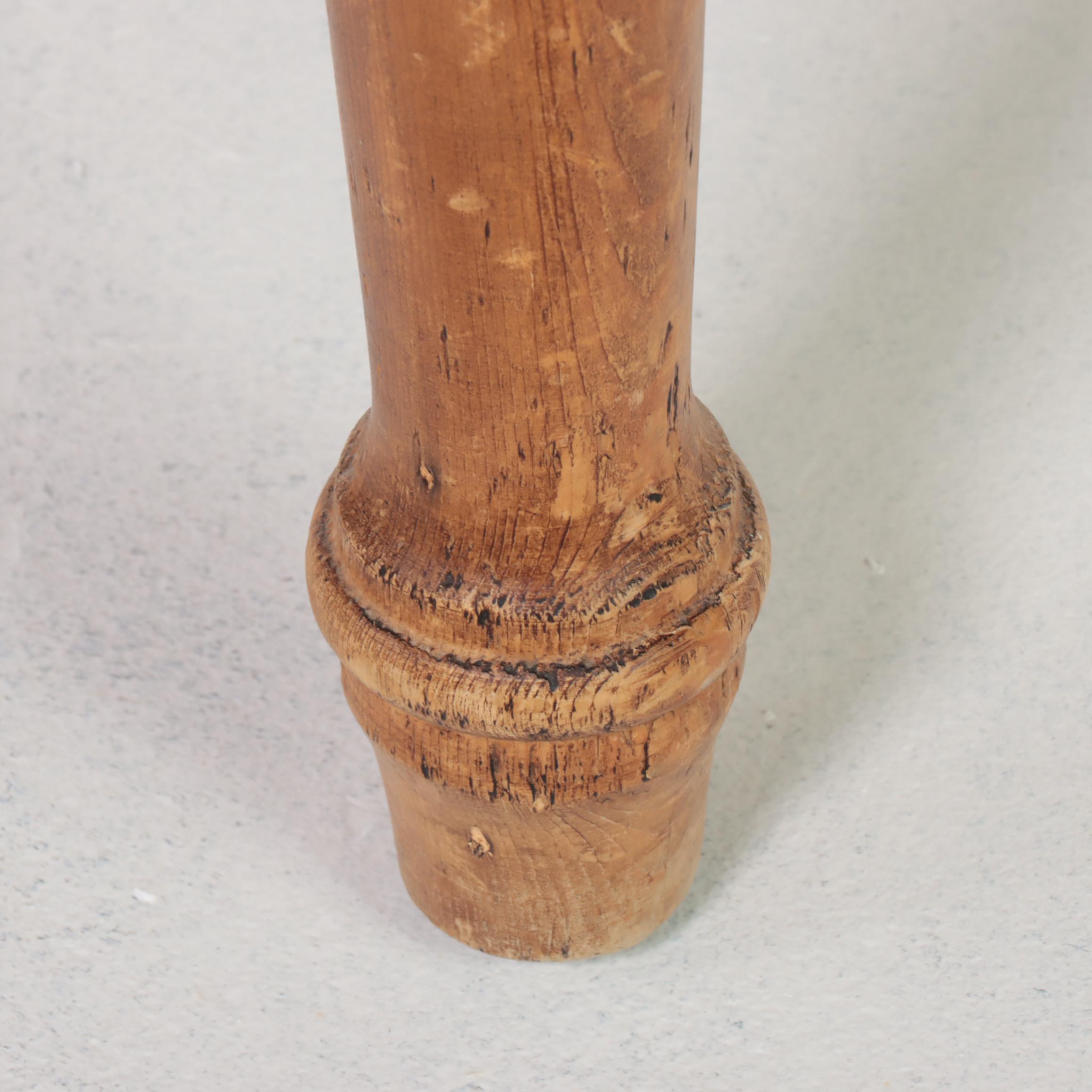 English Pine End Table with Narrow Drawer