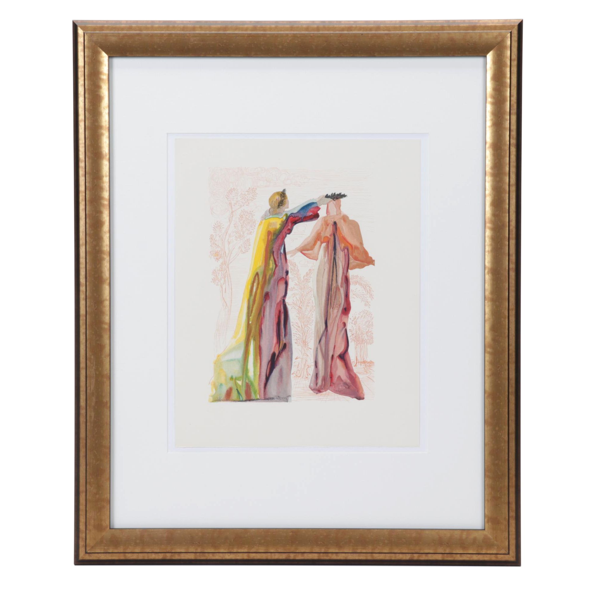 Salvador Dalí Wood Engraving "Les Dernières Paroles de Virgil"