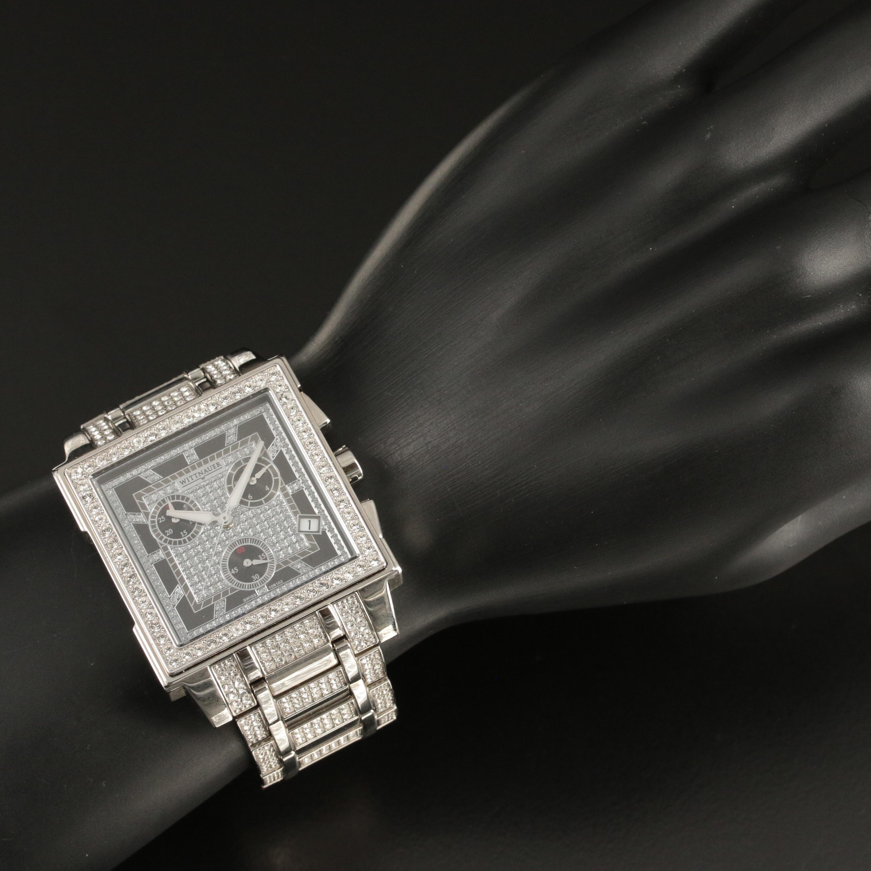Wittnauer Crystal-Covered Quartz Chronograph Watch