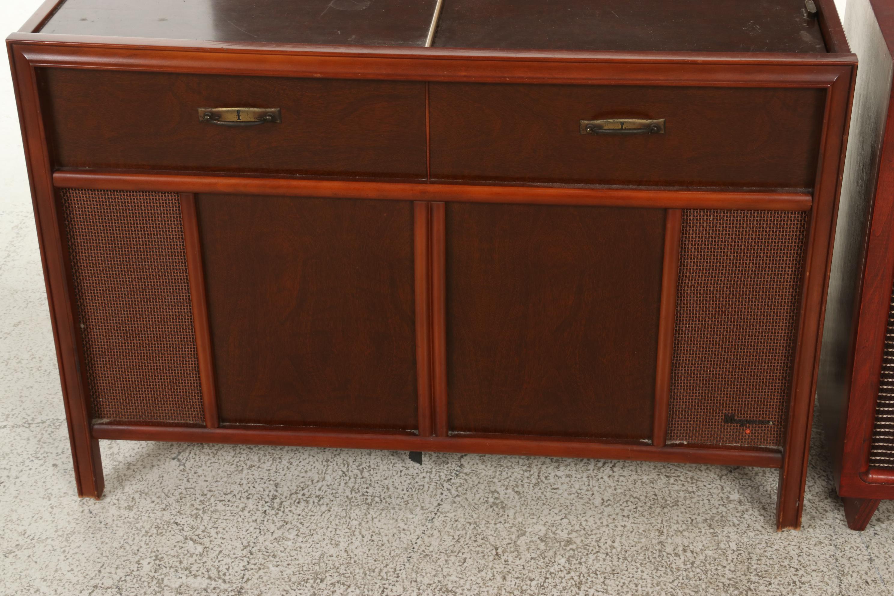Magnavox Stereophonic Combination Turntable Cabinet With Speaker Cabinet