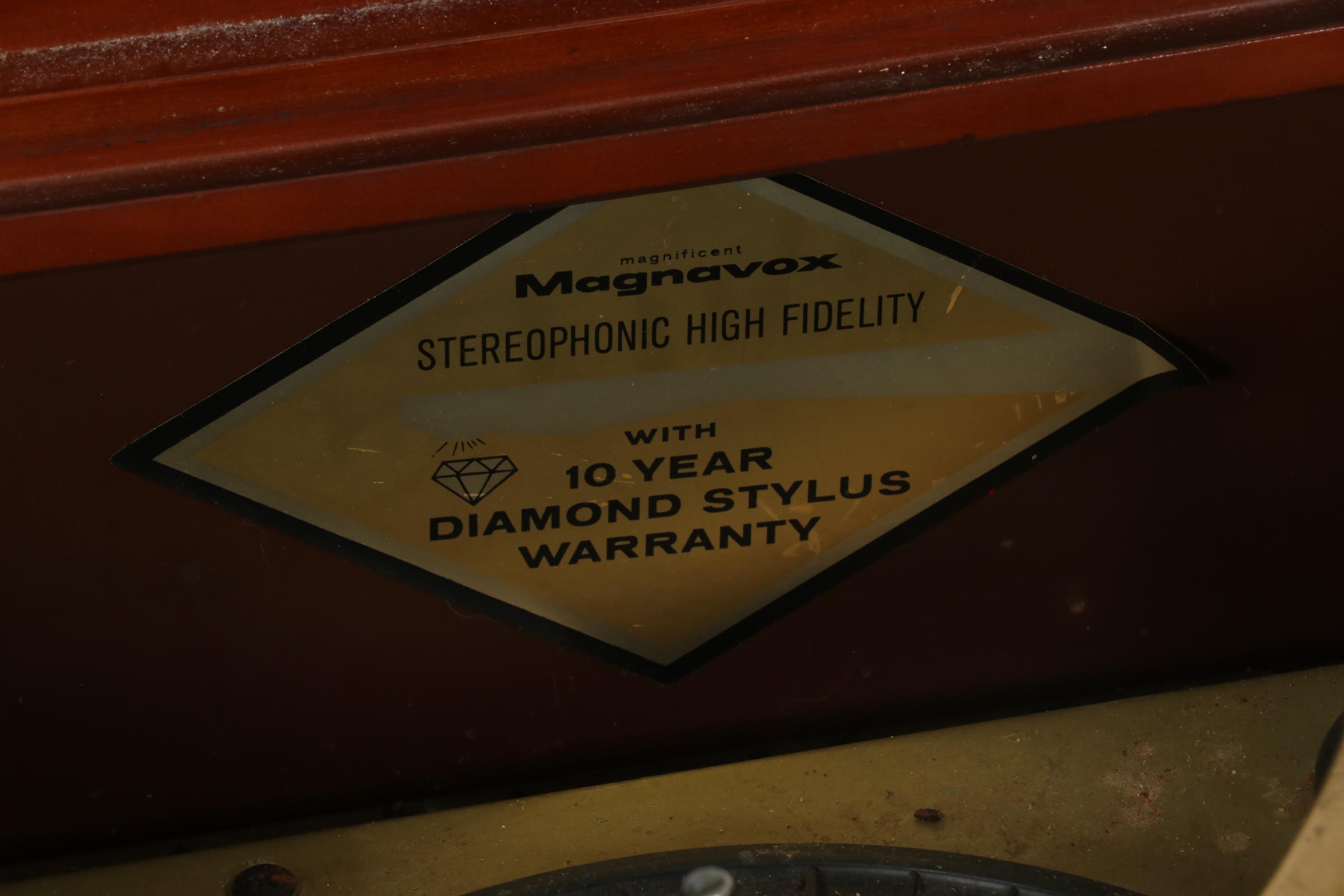 Magnavox Stereophonic Combination Turntable Cabinet With Speaker Cabinet