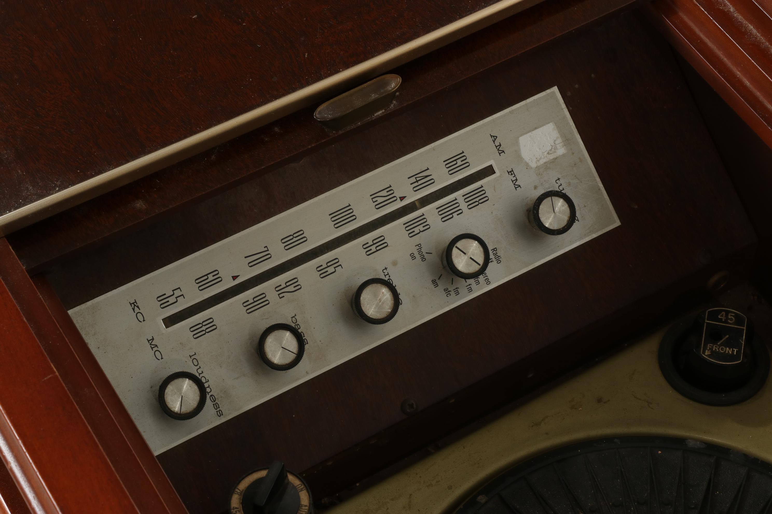 Magnavox Stereophonic Combination Turntable Cabinet With Speaker Cabinet