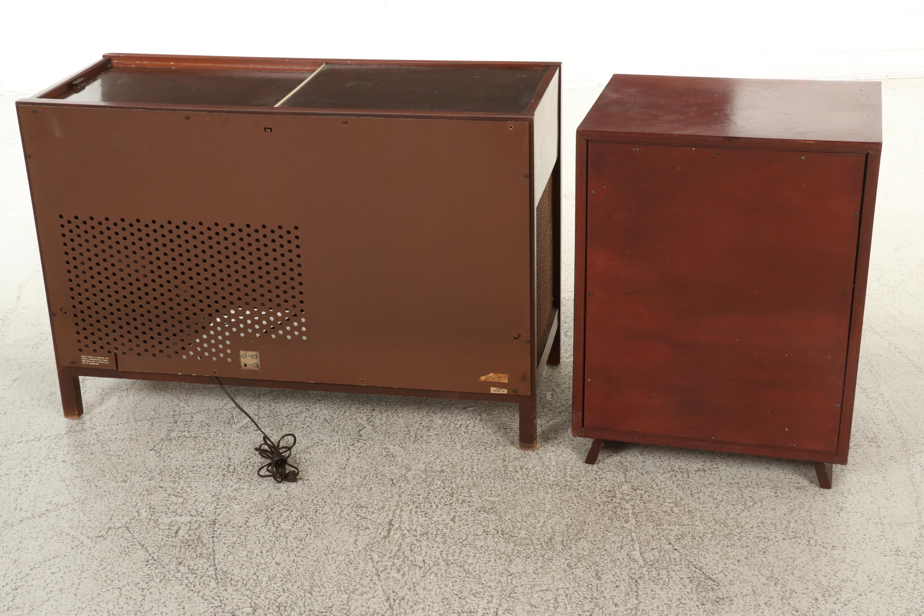 Magnavox Stereophonic Combination Turntable Cabinet With Speaker Cabinet