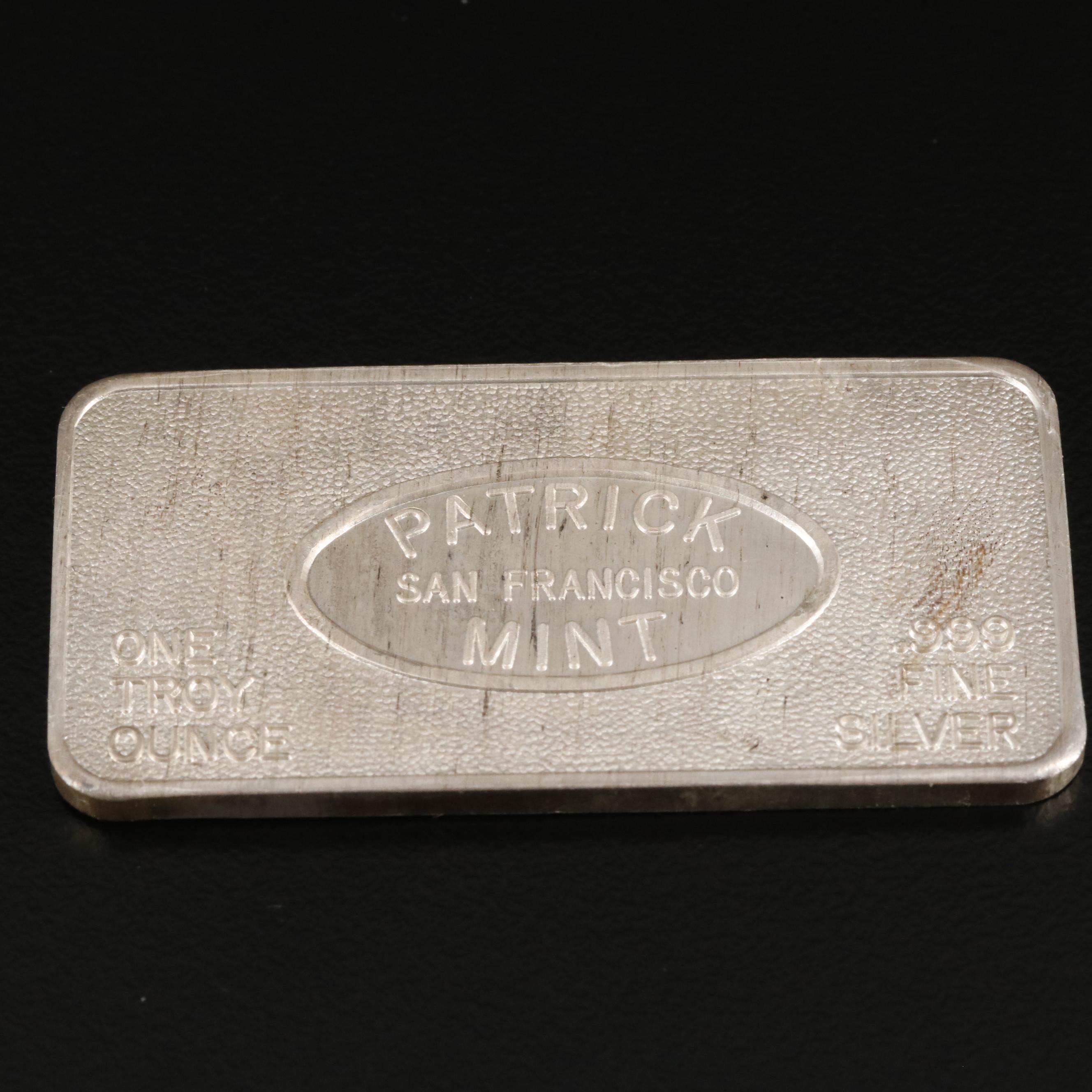 One Ounce .999 Silver Bar