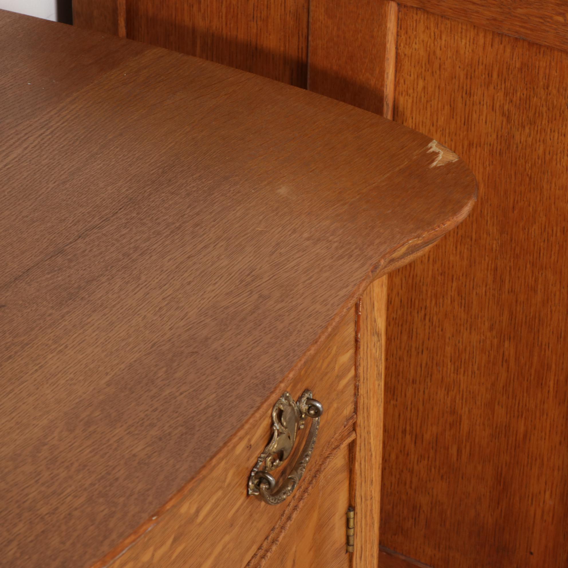 Late Victorian Oak and Ash Chest of Drawers, Dressers and Washstand