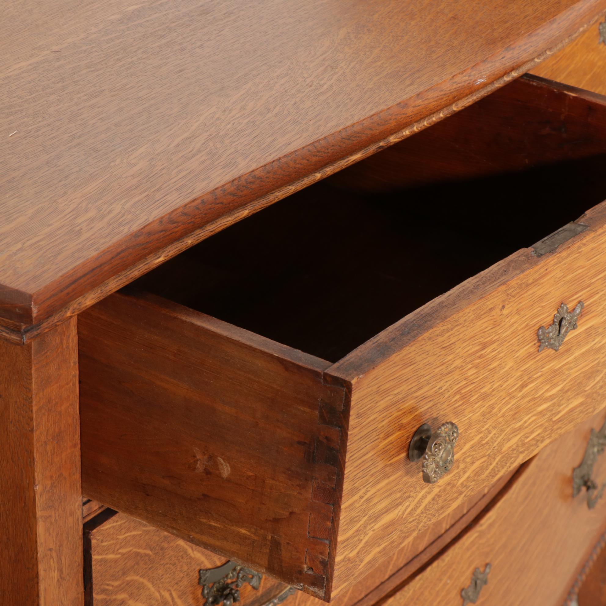Late Victorian Oak and Ash Chest of Drawers, Dressers and Washstand