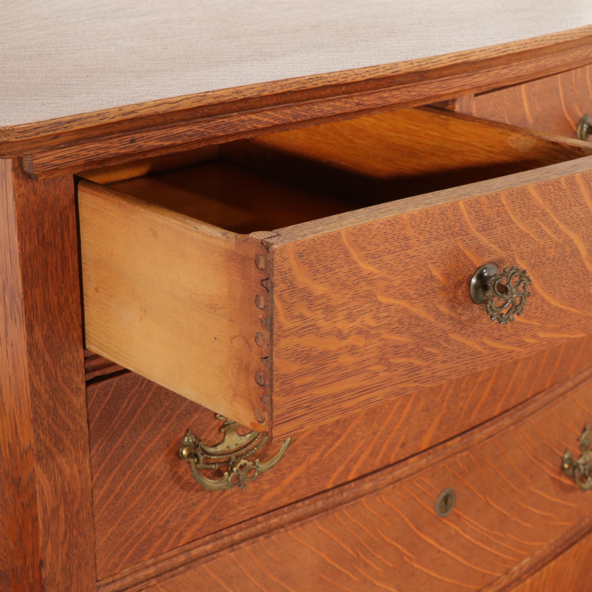 Late Victorian Oak and Ash Chest of Drawers, Dressers and Washstand