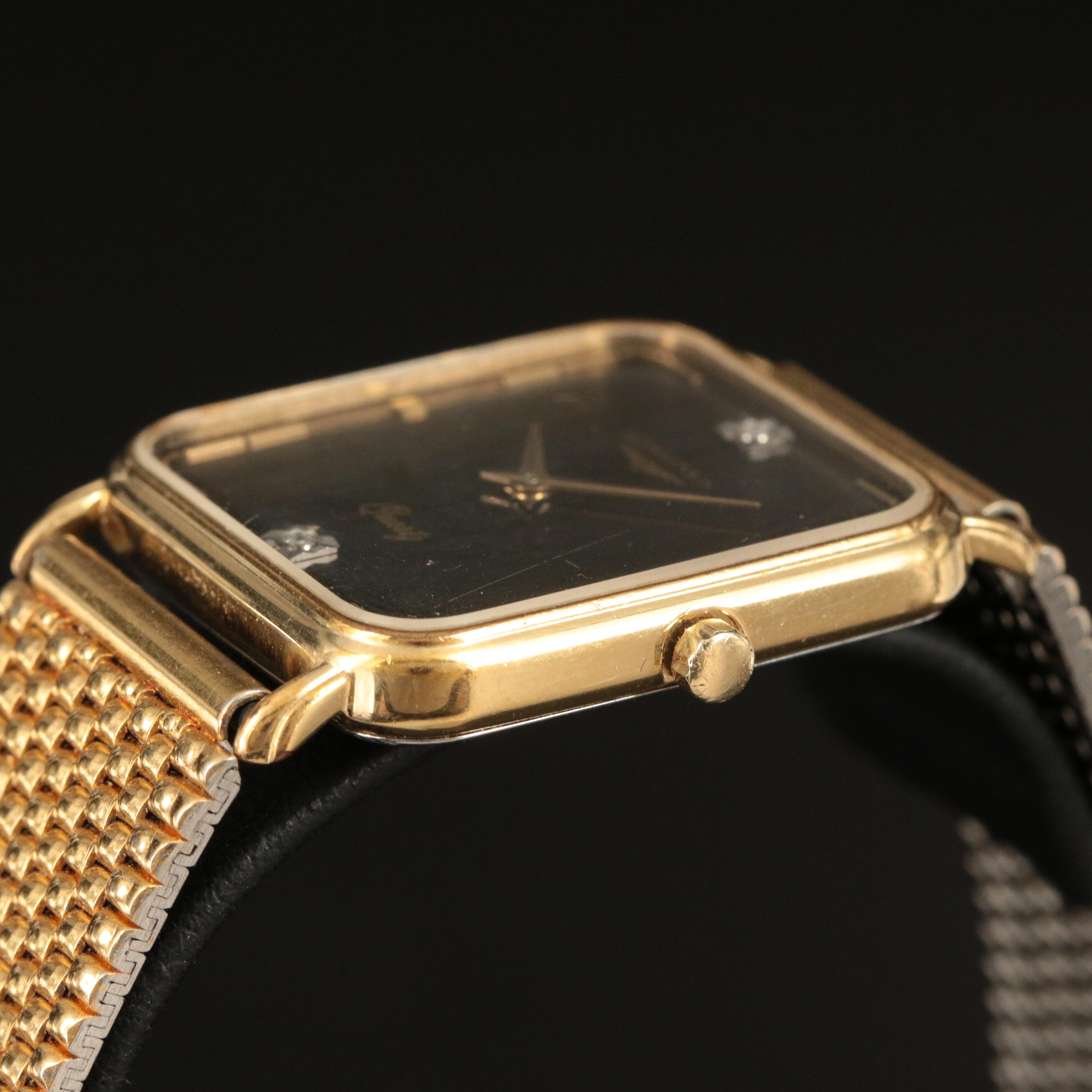 Longines Gold-Tone Diamond Accented Quartz Watch
