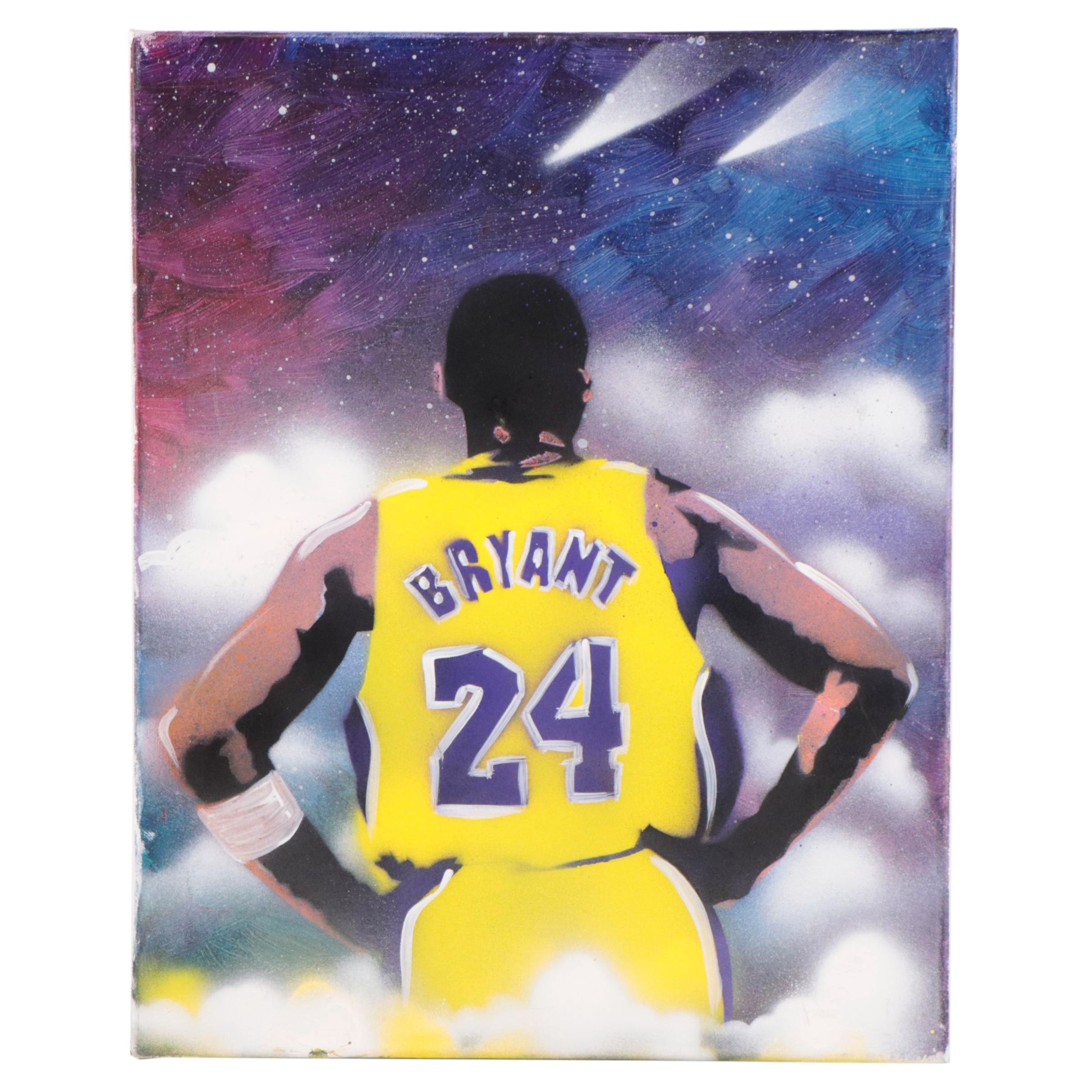 Vasu Bhushan Acrylic Stencil Portrait of Kobe Bryant