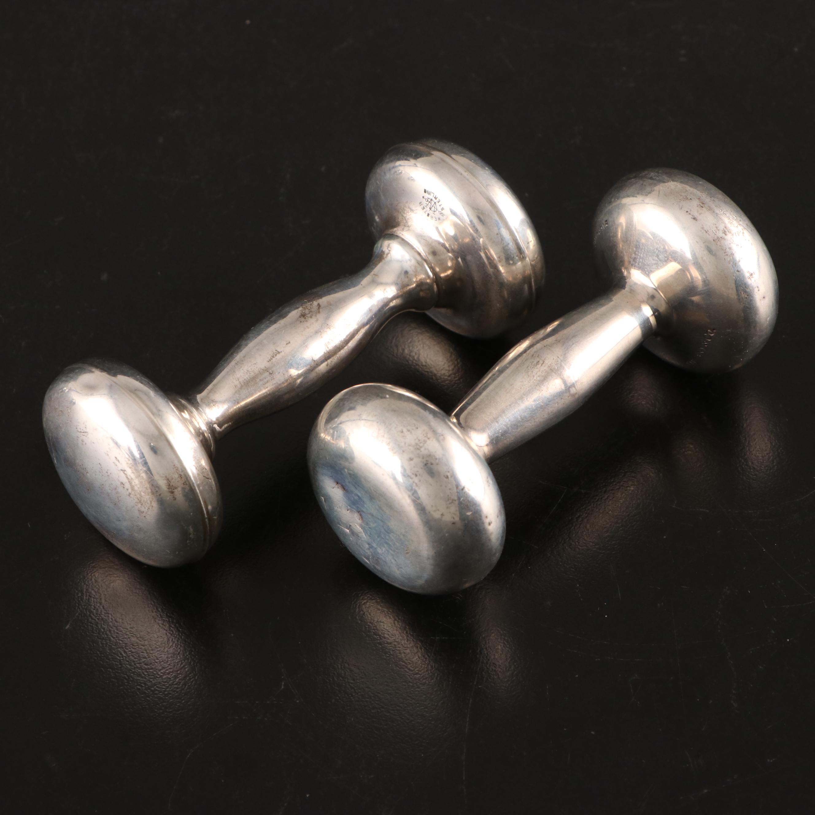 Tiffany & Co. and Other Sterling Silver Baby Rattles and Silver Keepsakes