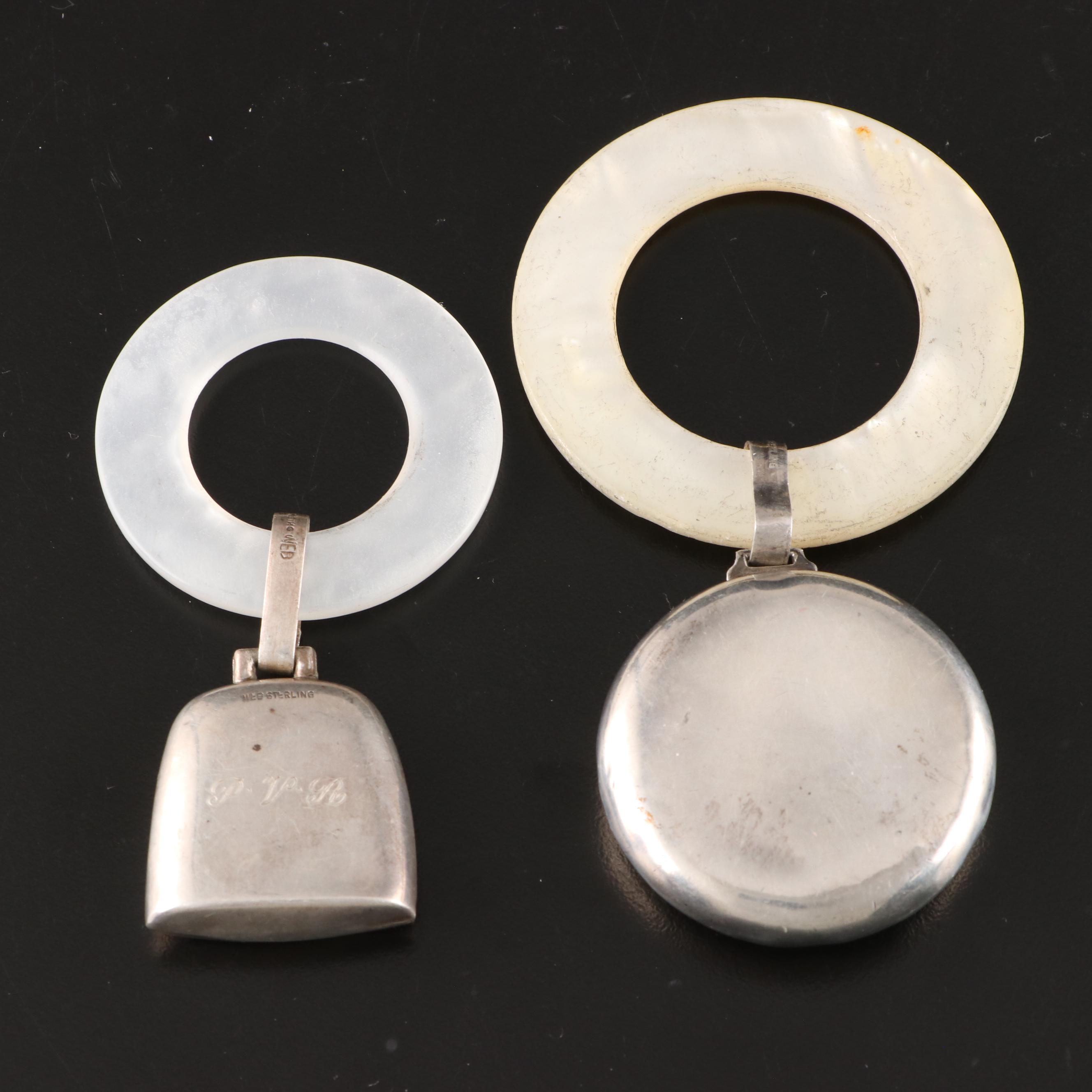 Tiffany & Co. and Other Sterling Silver Baby Rattles and Silver Keepsakes