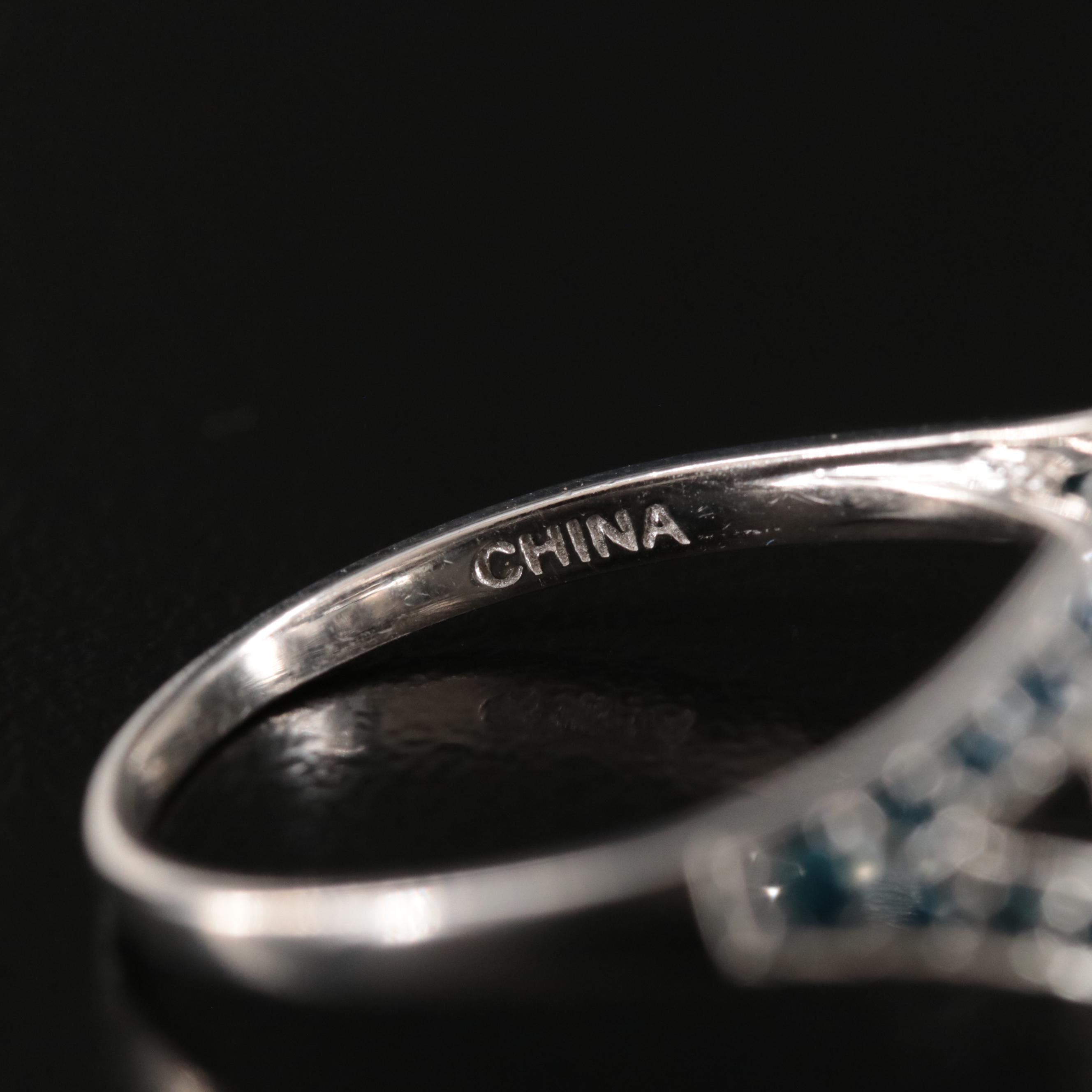 10K 5.12 Sapphire and Fancy Dark Blue Diamond Ring