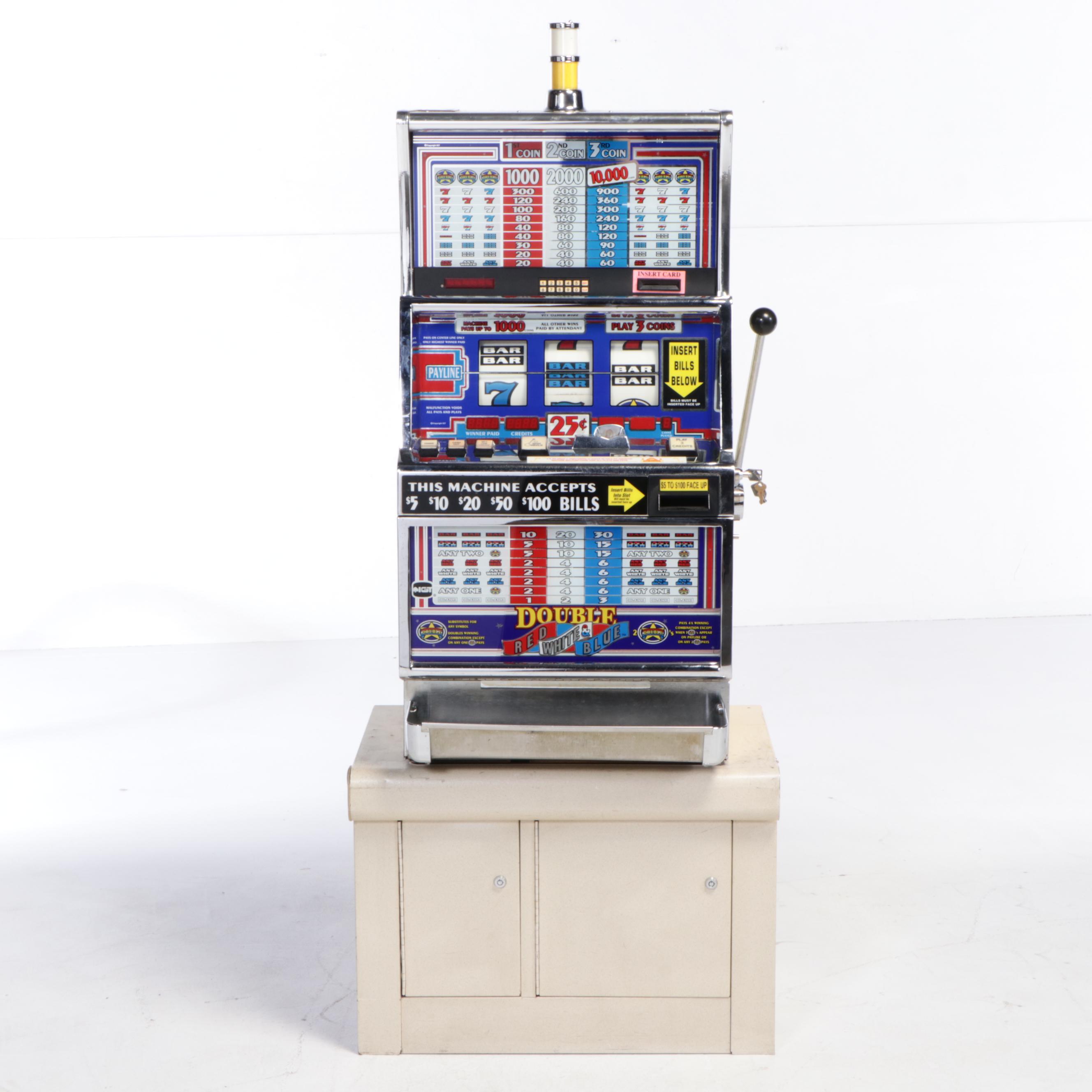 IGT Double Red, White & Blue Slot Machine With Base