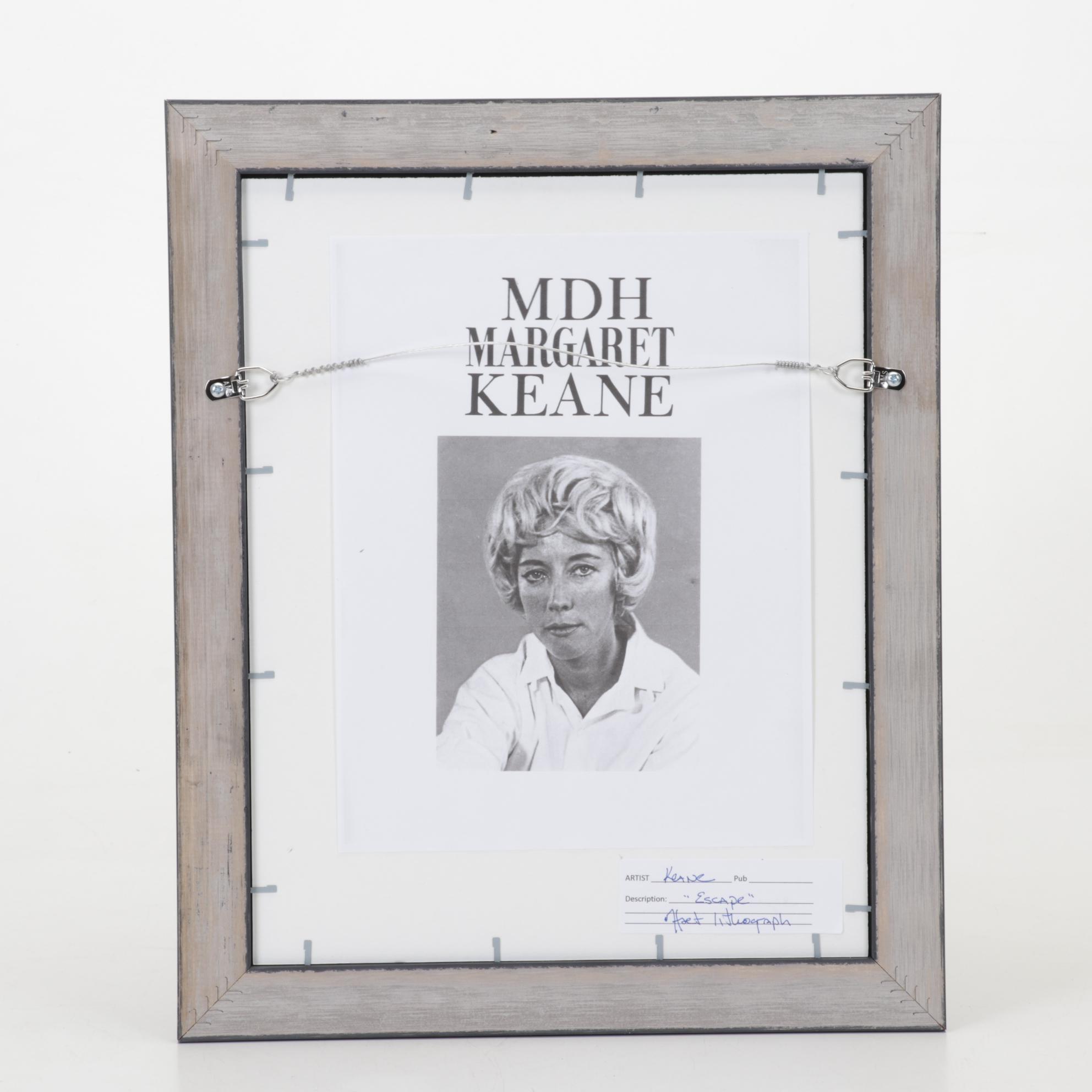 Margaret D. H. Keane Offset Lithograph "Escape," 1964