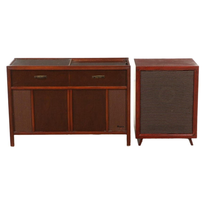 Magnavox Stereophonic Combination Turntable Cabinet With Speaker Cabinet