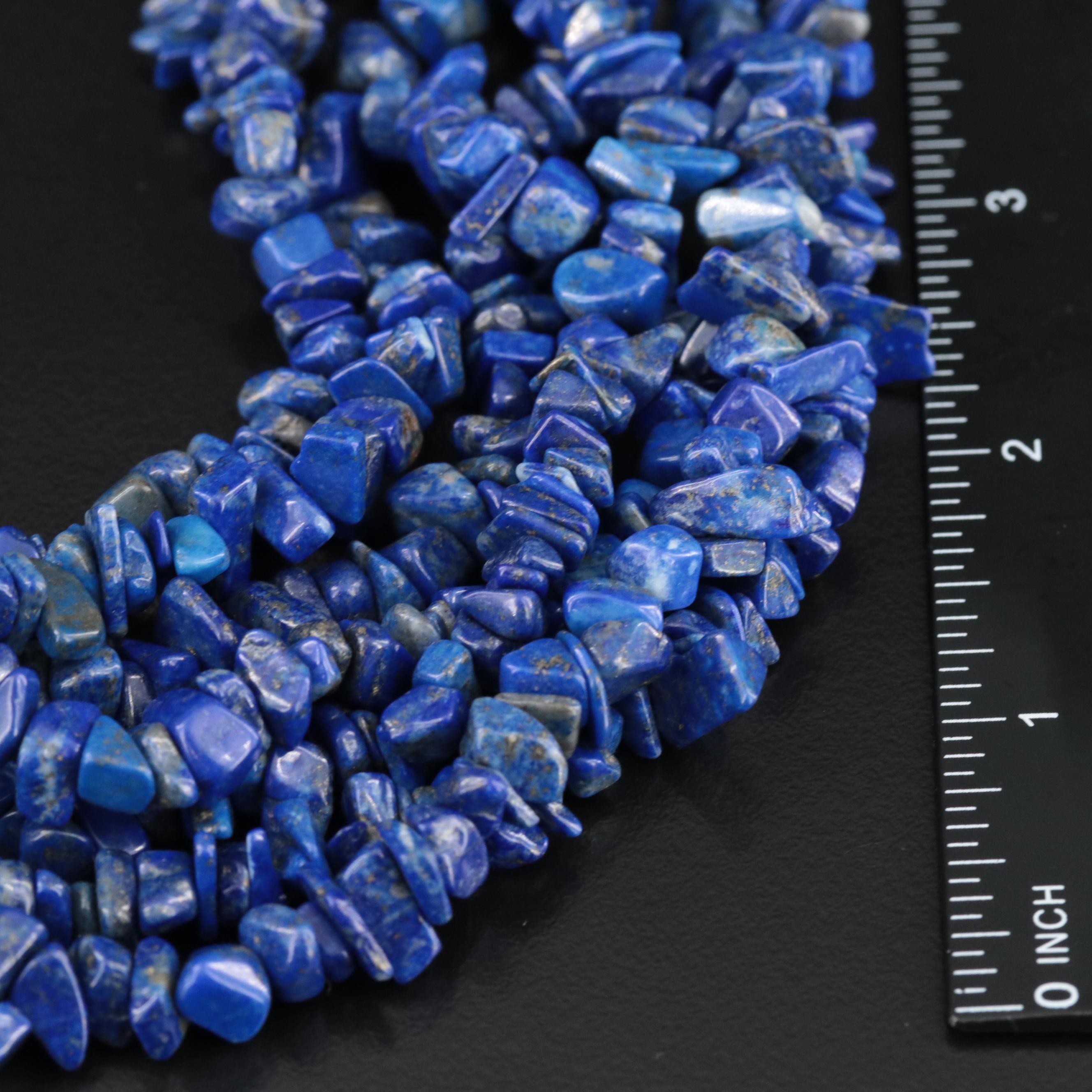 Sterling Seven Strand Lapis Lazuli Necklace