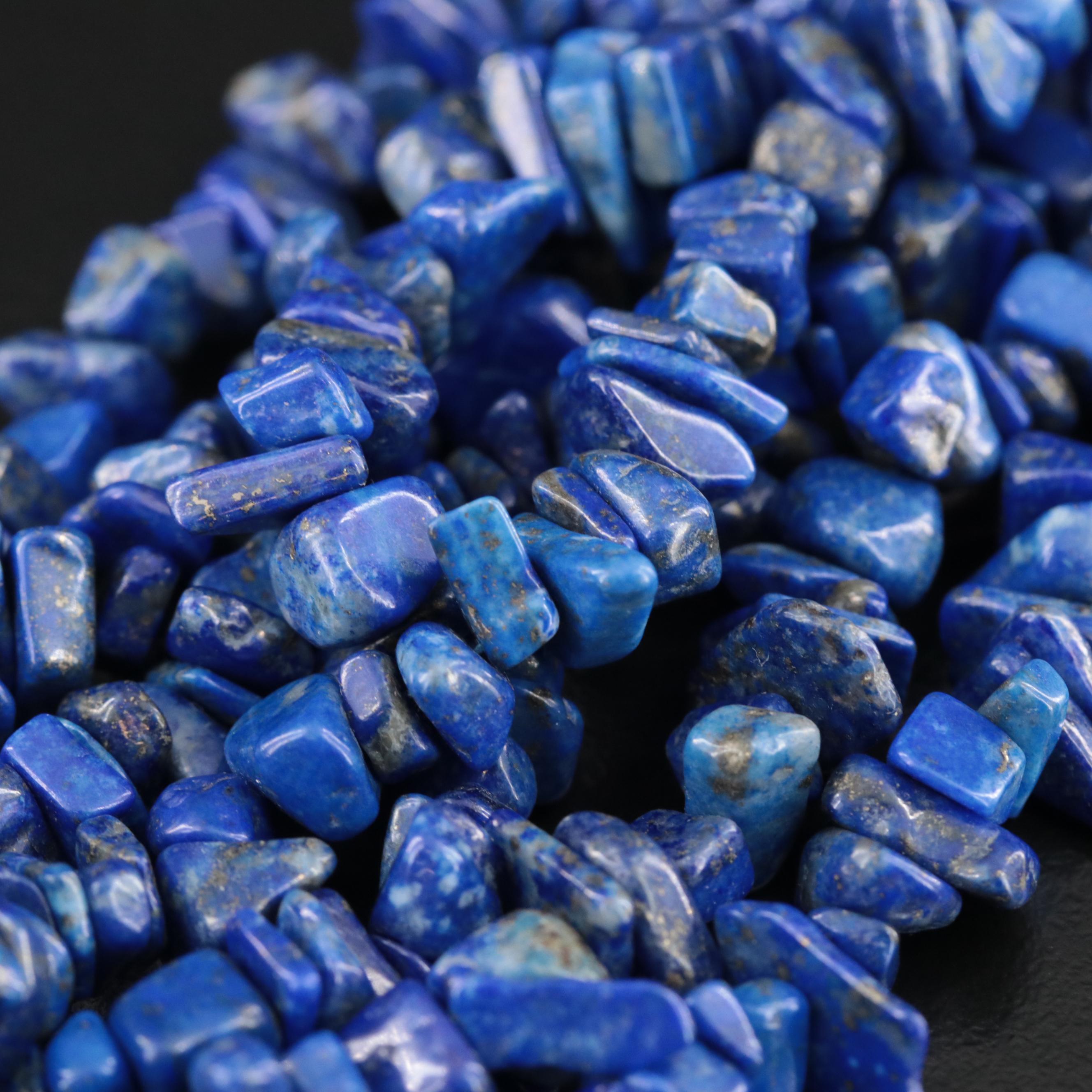 Sterling Seven Strand Lapis Lazuli Necklace