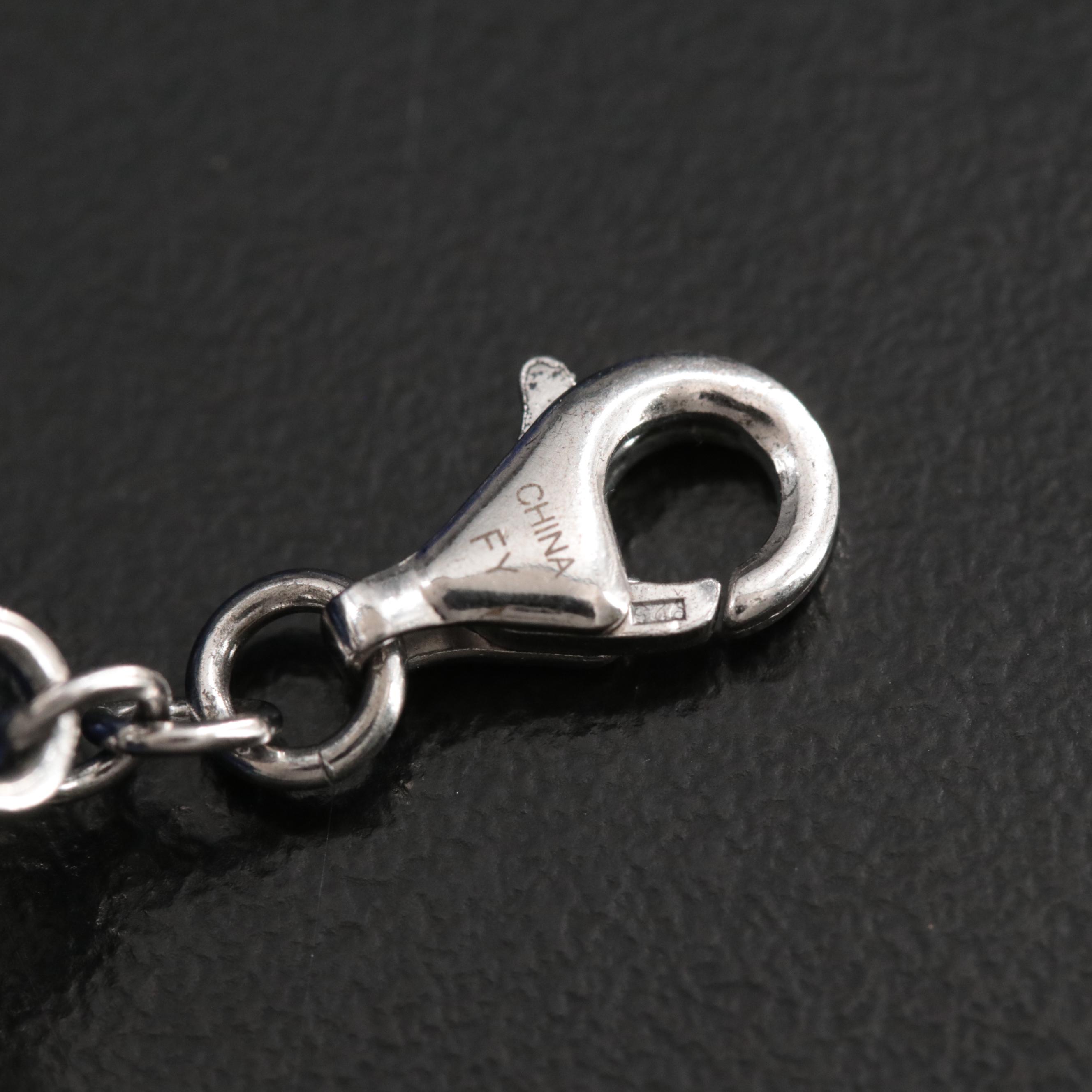 Sterling Seven Strand Lapis Lazuli Necklace