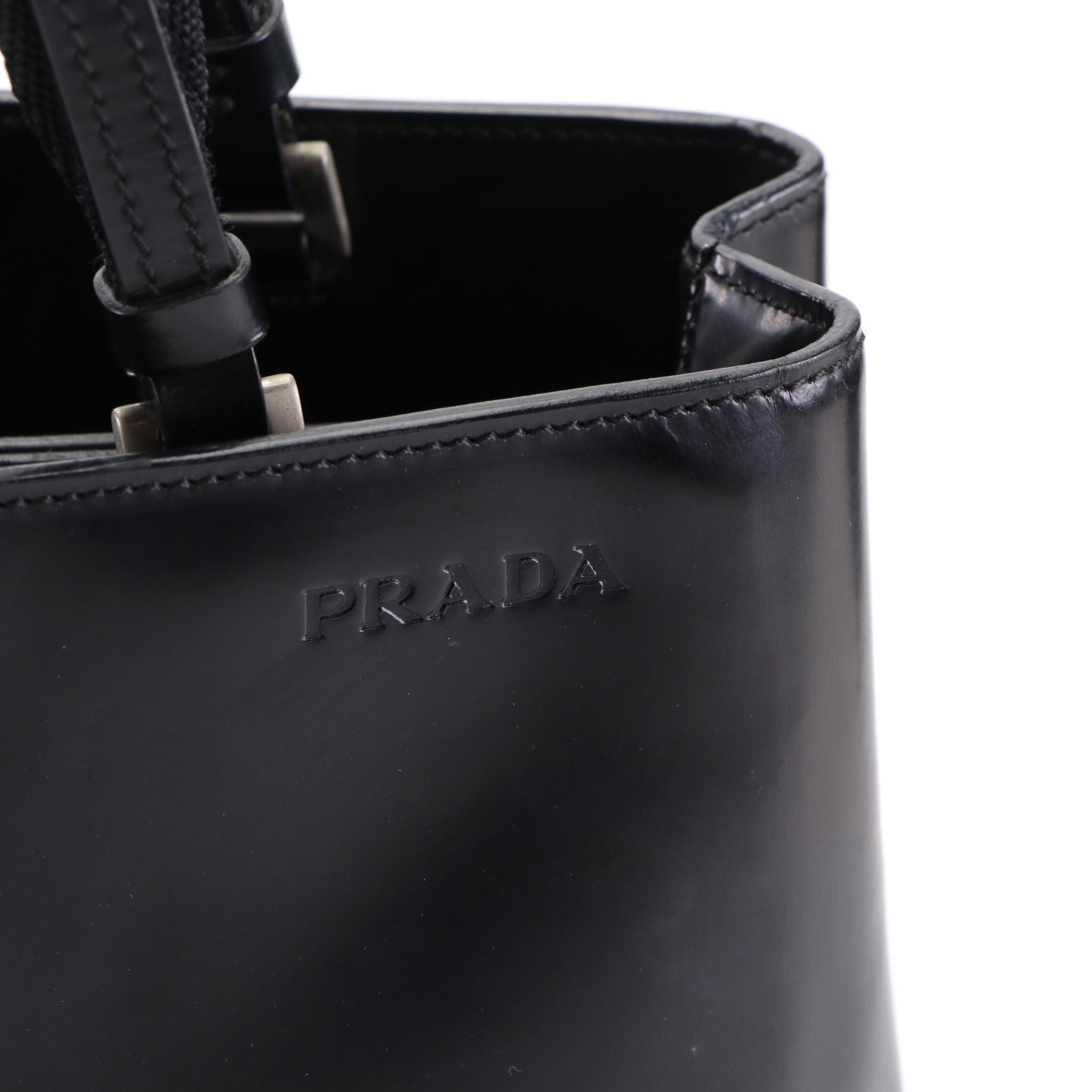 Prada Tote Bag in Black Patent Leather